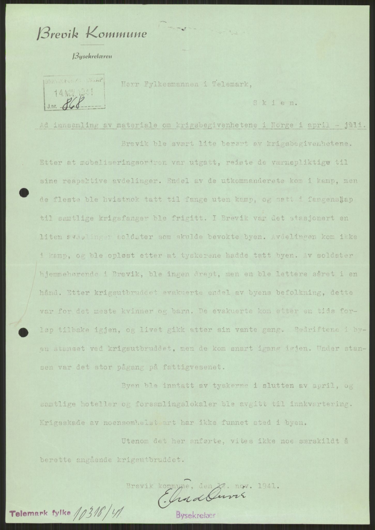 Forsvaret, Forsvarets krigshistoriske avdeling, RA/RAFA-2017/Y/Ya/L0014: II-C-11-31 - Fylkesmenn.  Rapporter om krigsbegivenhetene 1940., 1940, s. 635