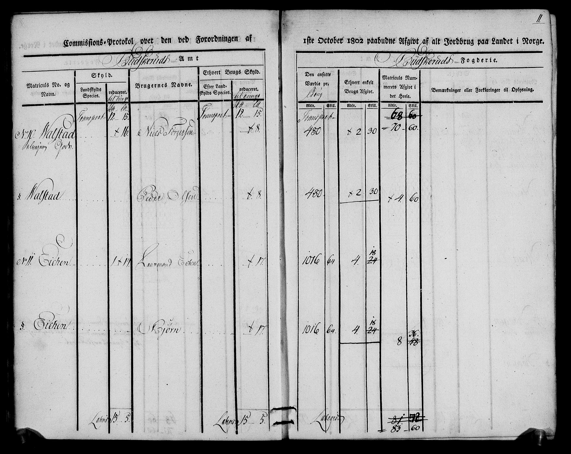 Rentekammeret inntil 1814, Realistisk ordnet avdeling, AV/RA-EA-4070/N/Ne/Nea/L0060: Buskerud fogderi. Kommisjonsprotokoll for Sigdal prestegjeld, 1803, s. 11