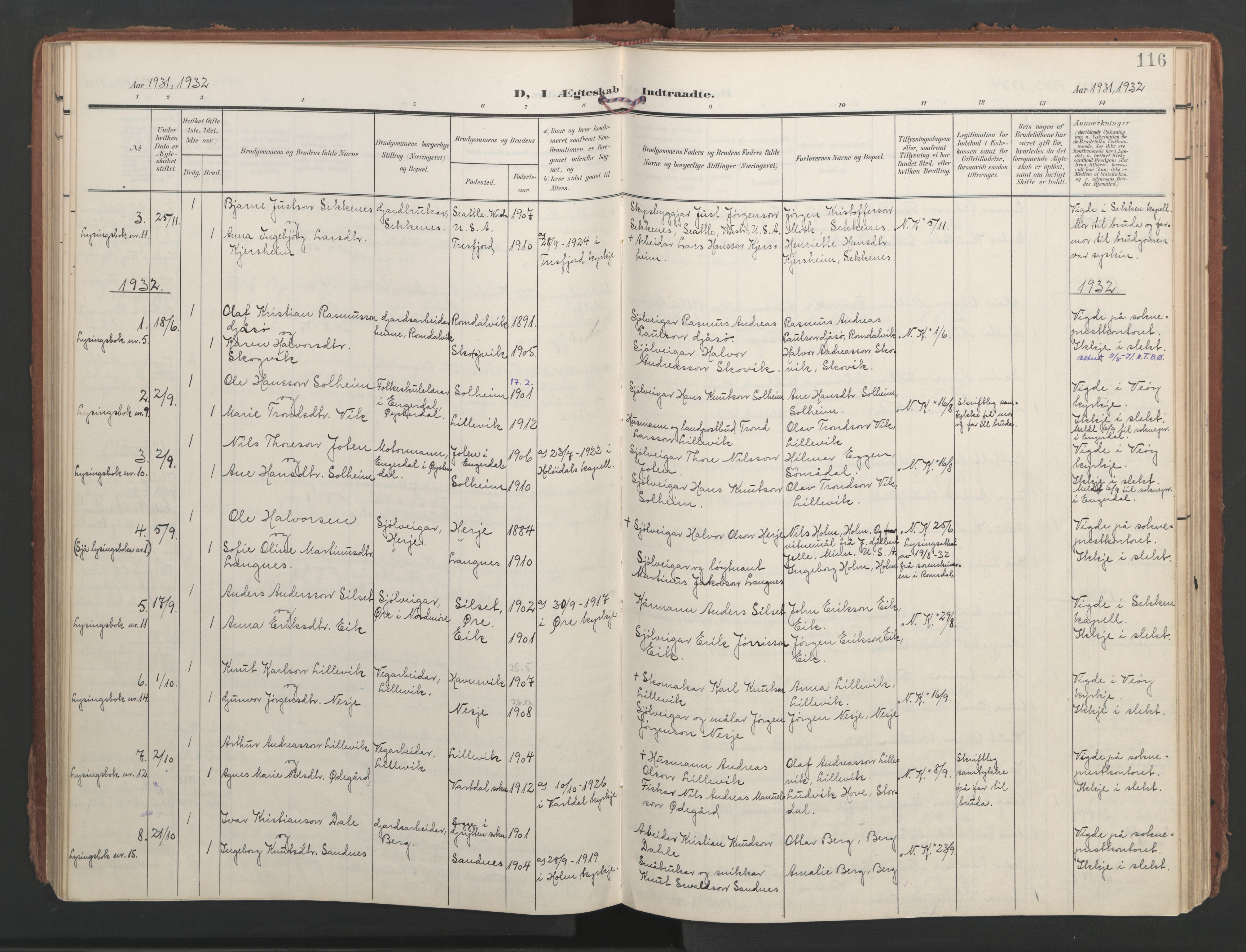 Ministerialprotokoller, klokkerbøker og fødselsregistre - Møre og Romsdal, AV/SAT-A-1454/547/L0605: Ministerialbok nr. 547A07, 1907-1936, s. 116