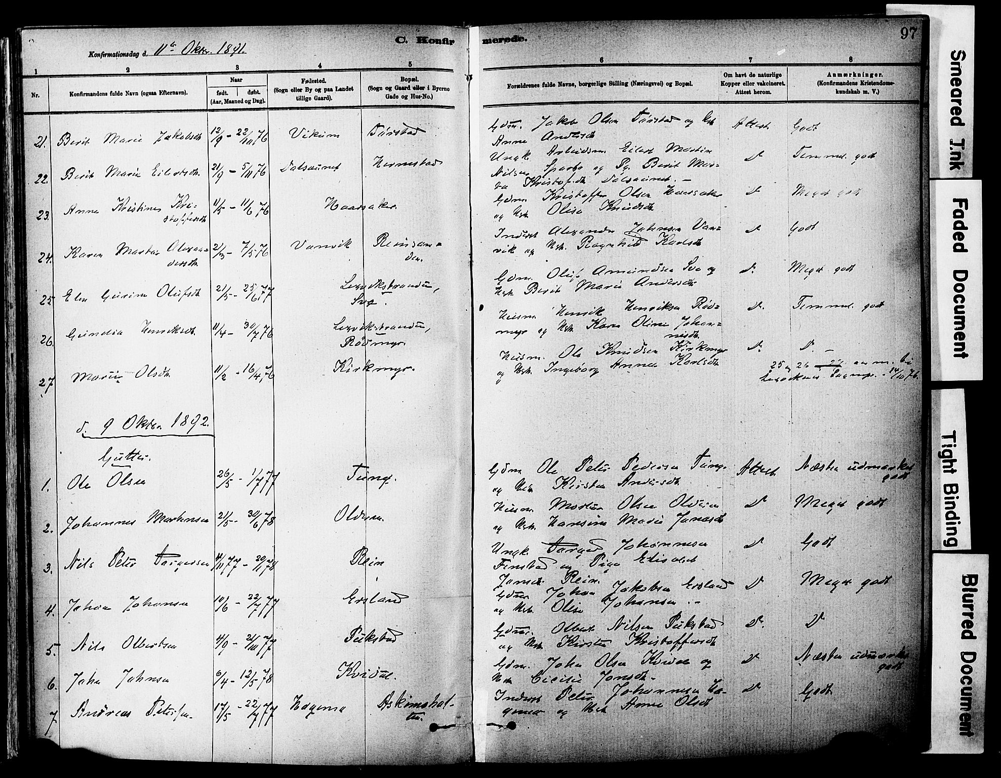 Ministerialprotokoller, klokkerbøker og fødselsregistre - Sør-Trøndelag, AV/SAT-A-1456/646/L0615: Ministerialbok nr. 646A13, 1885-1900, s. 97