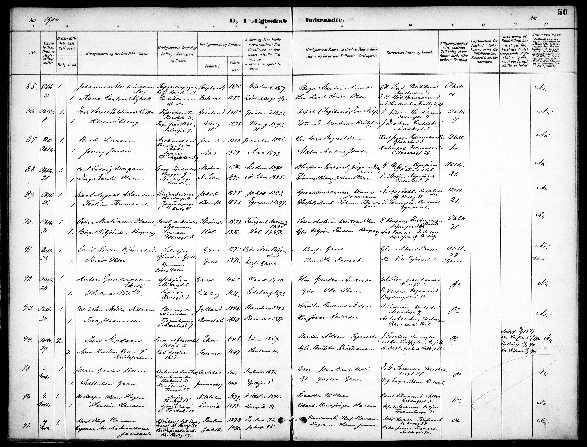 Jakob prestekontor Kirkebøker, AV/SAO-A-10850/F/Fa/L0006: Ministerialbok nr. 6, 1895-1908, s. 50