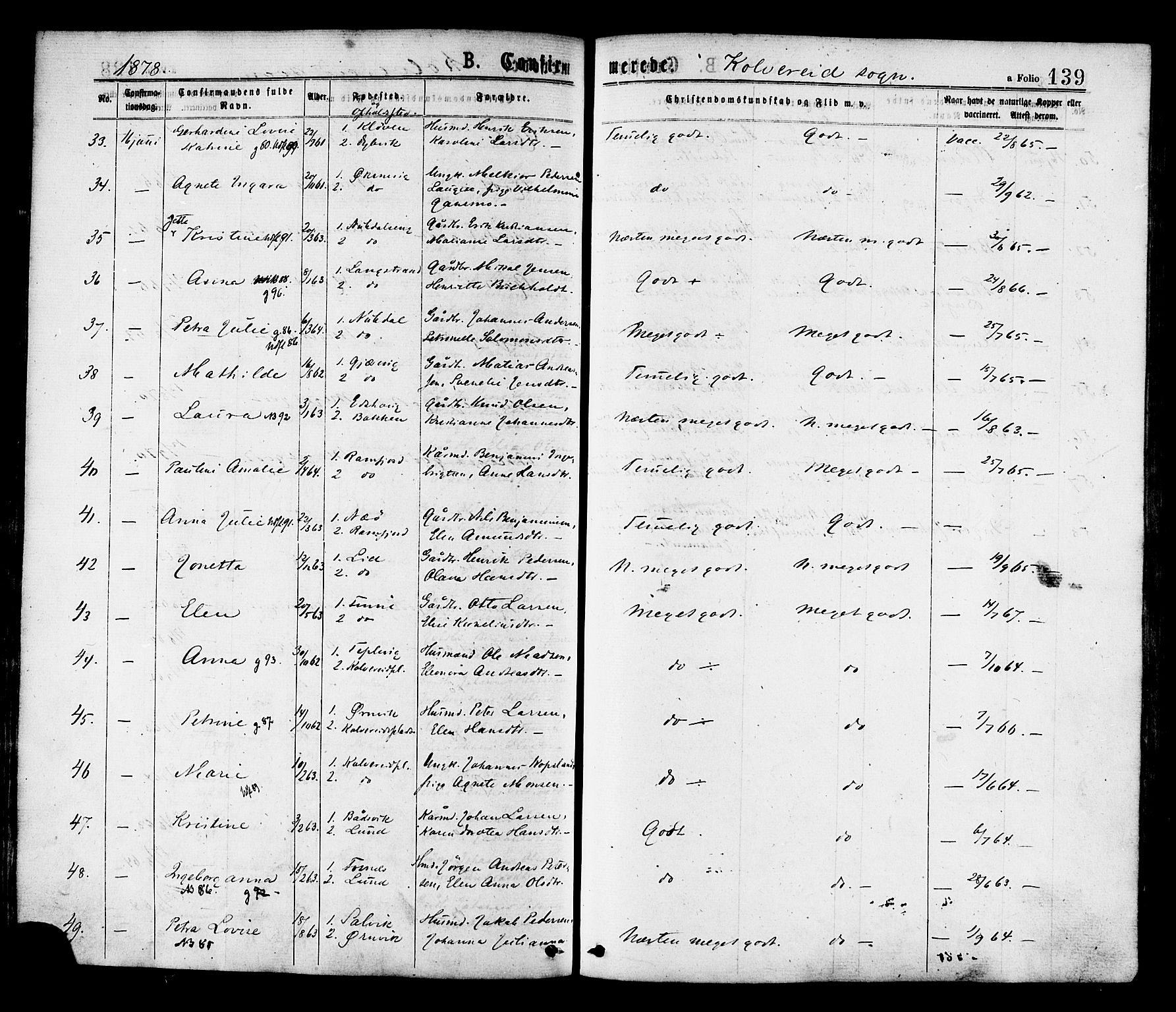 Ministerialprotokoller, klokkerbøker og fødselsregistre - Nord-Trøndelag, SAT/A-1458/780/L0642: Ministerialbok nr. 780A07 /1, 1874-1885, s. 139
