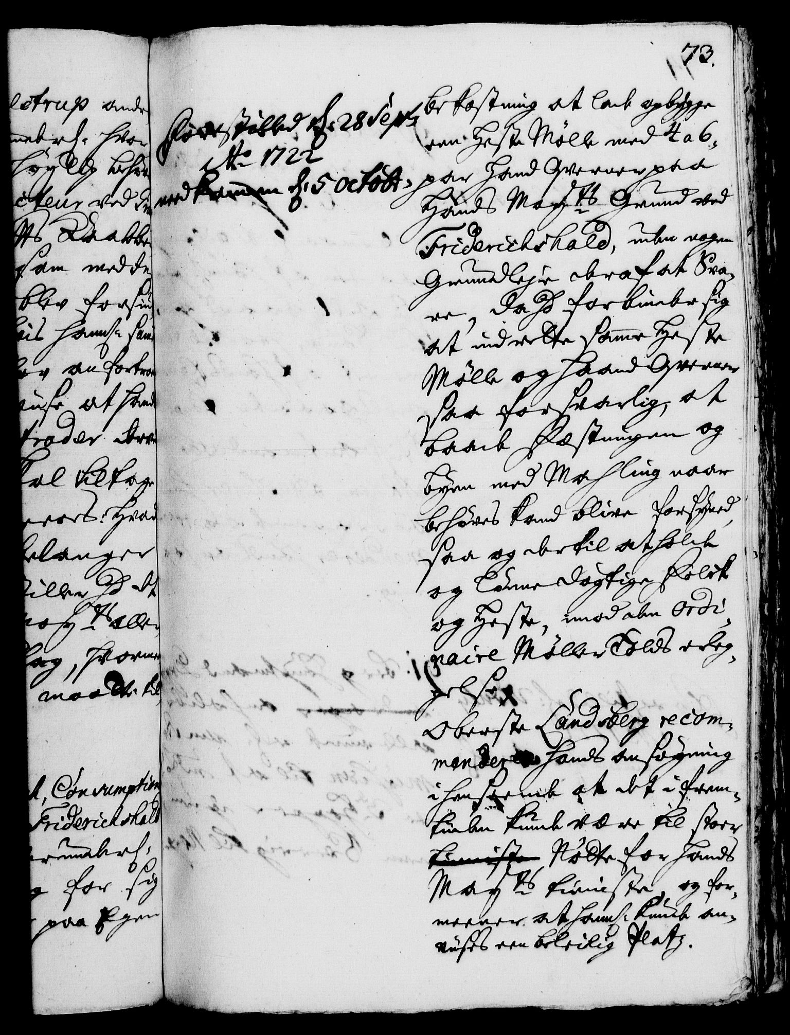 Rentekammeret, Kammerkanselliet, AV/RA-EA-3111/G/Gh/Gha/L0005: Norsk ekstraktmemorialprotokoll (merket RK 53.50), 1721-1723, s. 73