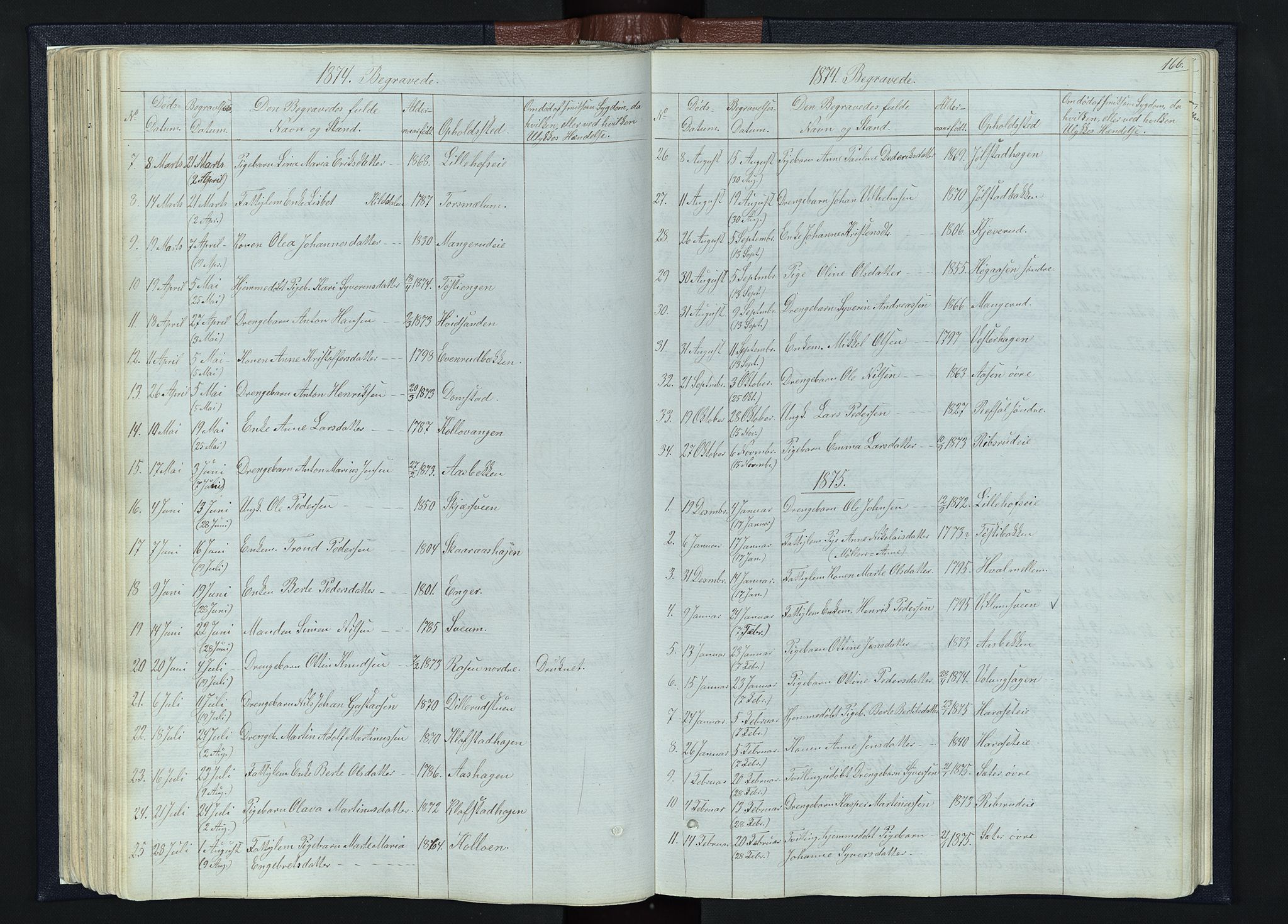 Romedal prestekontor, AV/SAH-PREST-004/L/L0010: Klokkerbok nr. 10, 1860-1895, s. 166
