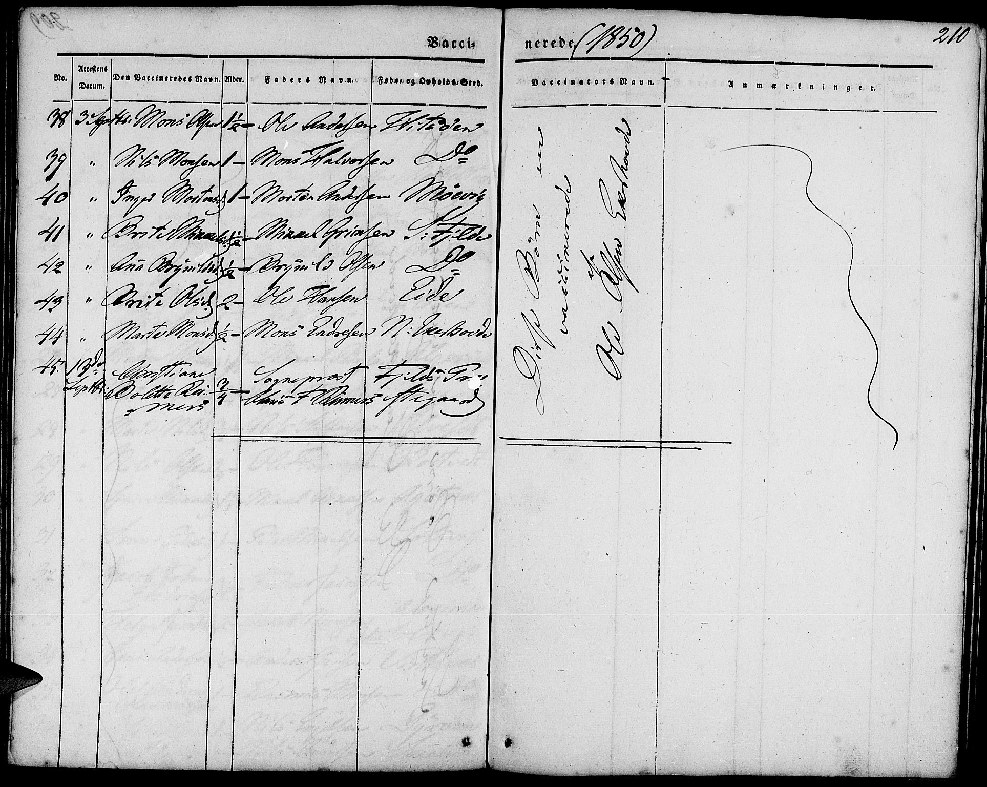 Fjell sokneprestembete, SAB/A-75301/H/Haa: Ministerialbok nr. A 1, 1835-1850, s. 210