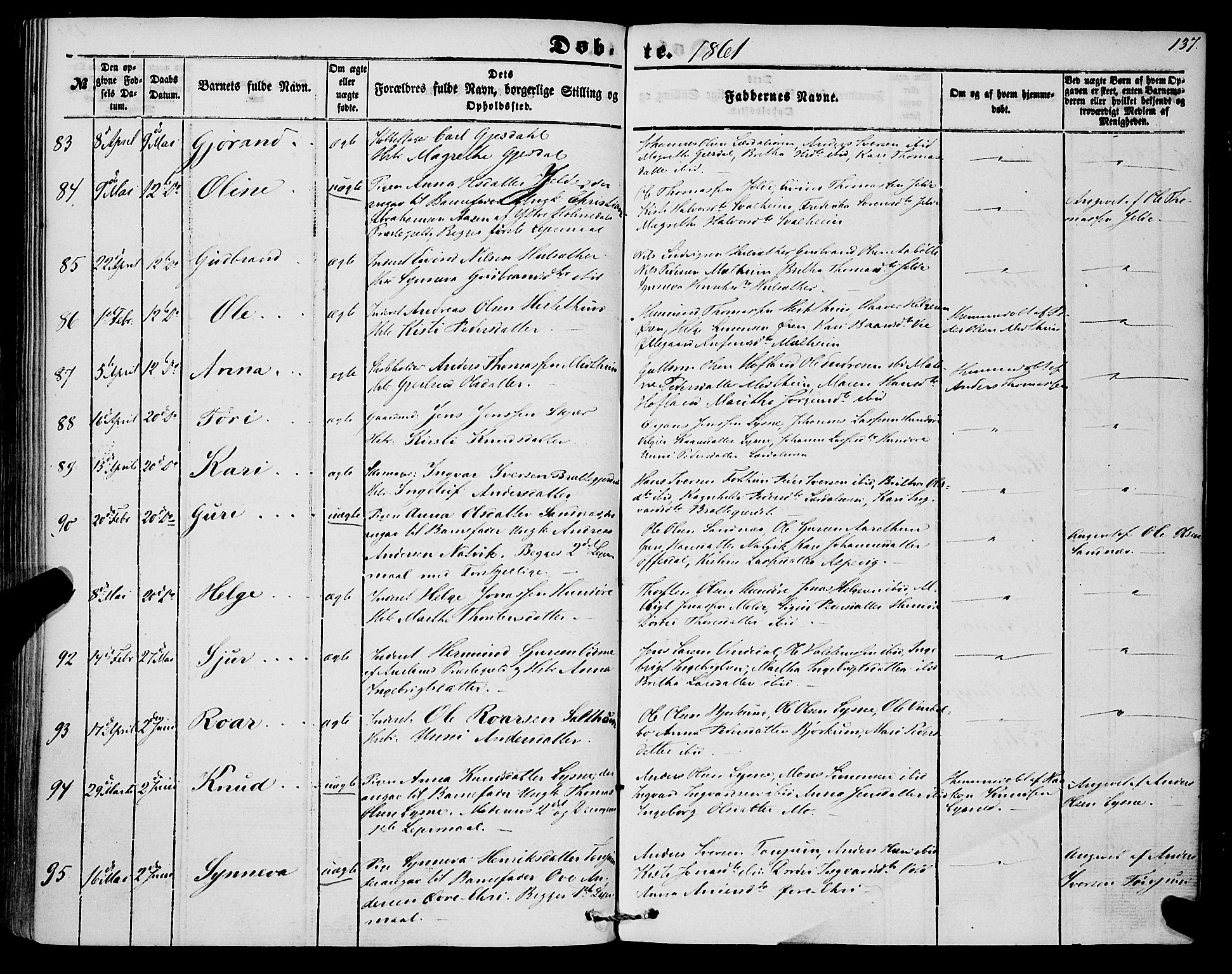 Lærdal sokneprestembete, AV/SAB-A-81201: Ministerialbok nr. A 11, 1850-1866, s. 137