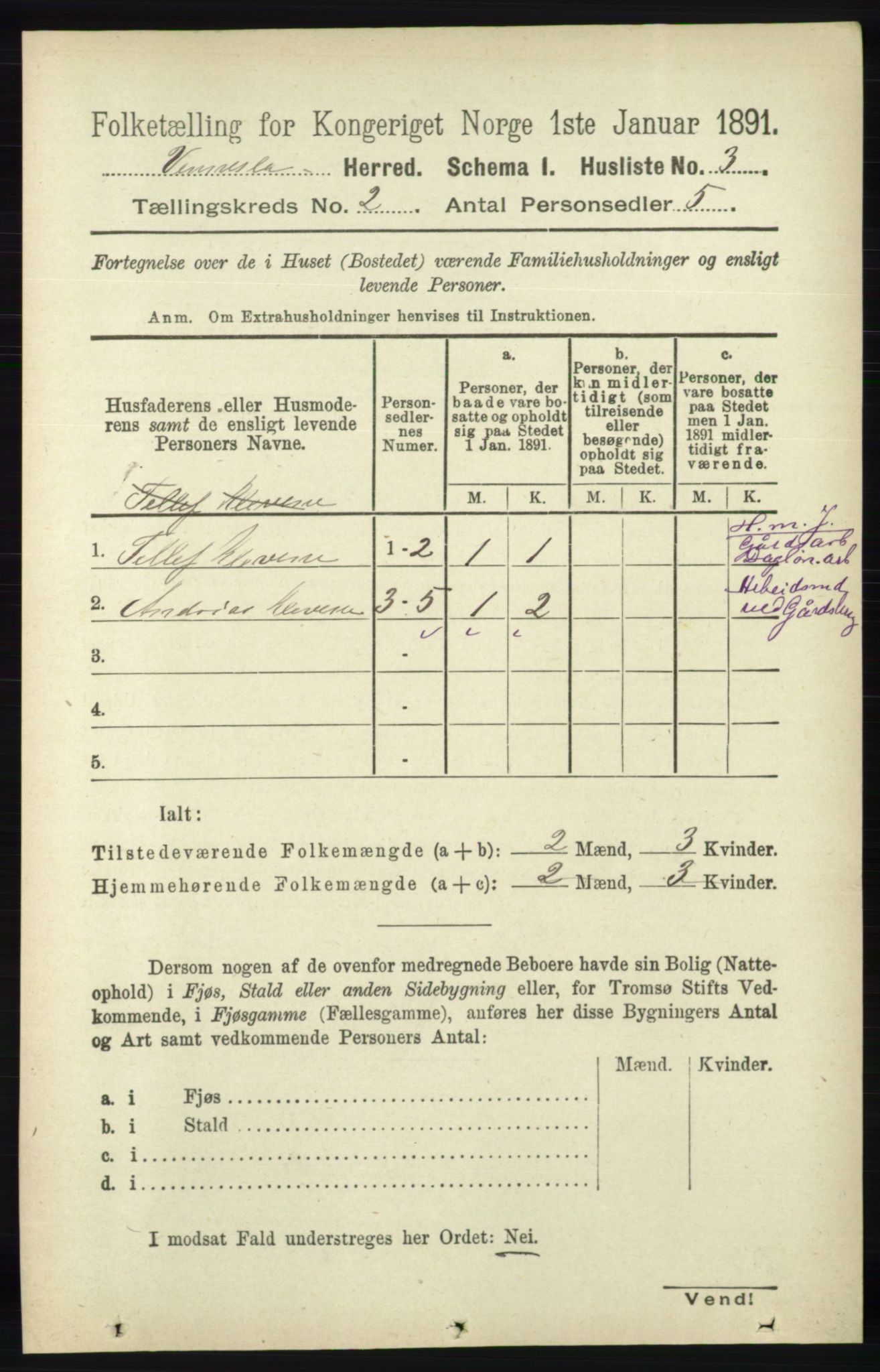 RA, Folketelling 1891 for 1014 Vennesla herred, 1891, s. 370