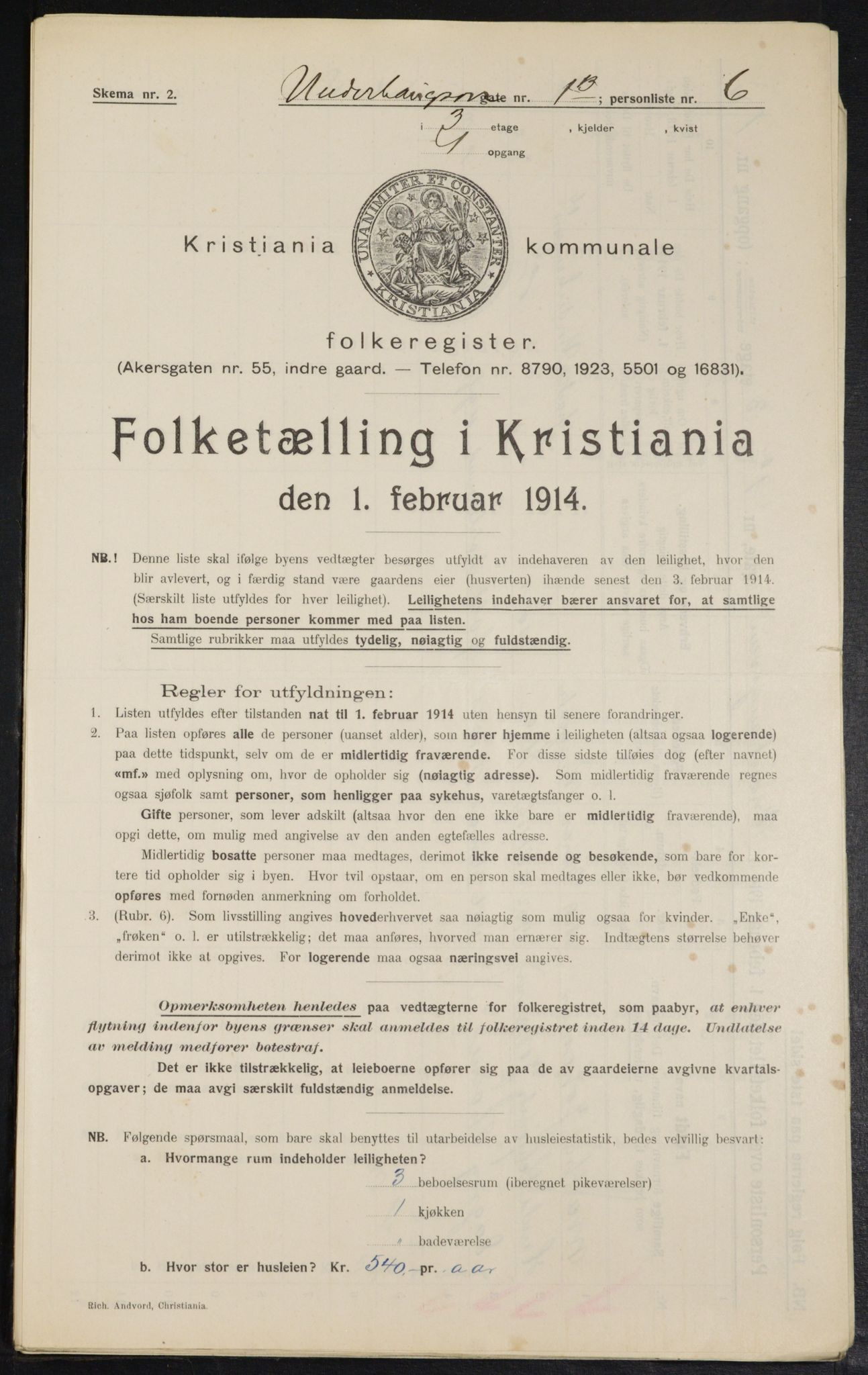 OBA, Kommunal folketelling 1.2.1914 for Kristiania, 1914, s. 120797