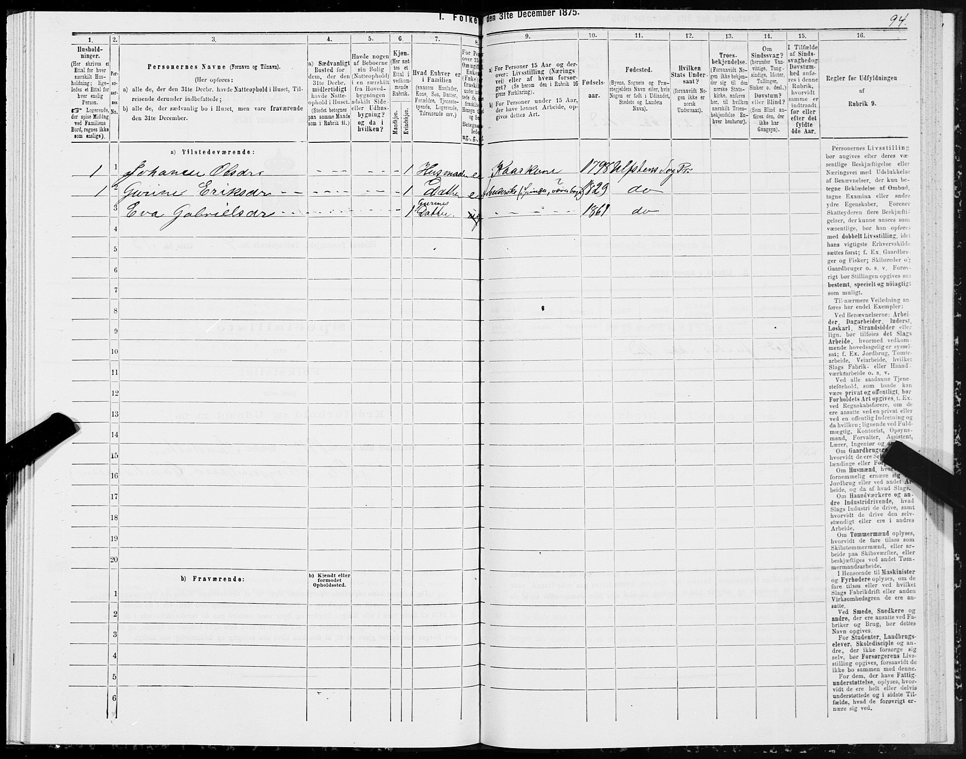 SAT, Folketelling 1875 for 1516P Ulstein prestegjeld, 1875, s. 2094