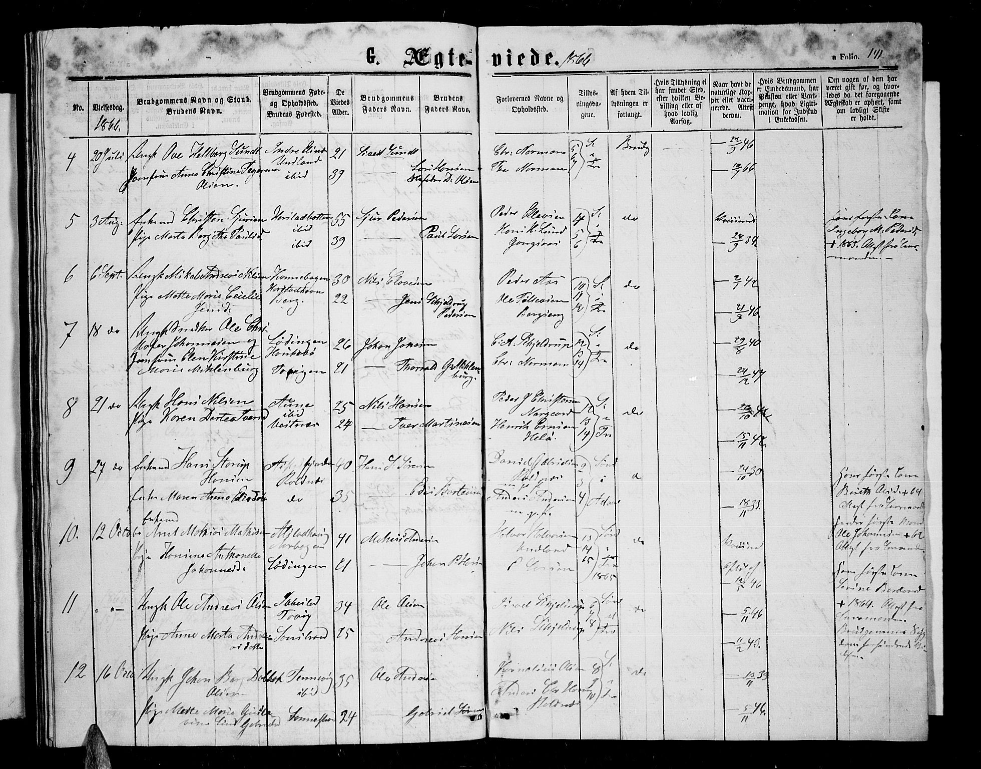 Trondenes sokneprestkontor, AV/SATØ-S-1319/H/Hb/L0008klokker: Klokkerbok nr. 8, 1863-1869, s. 141