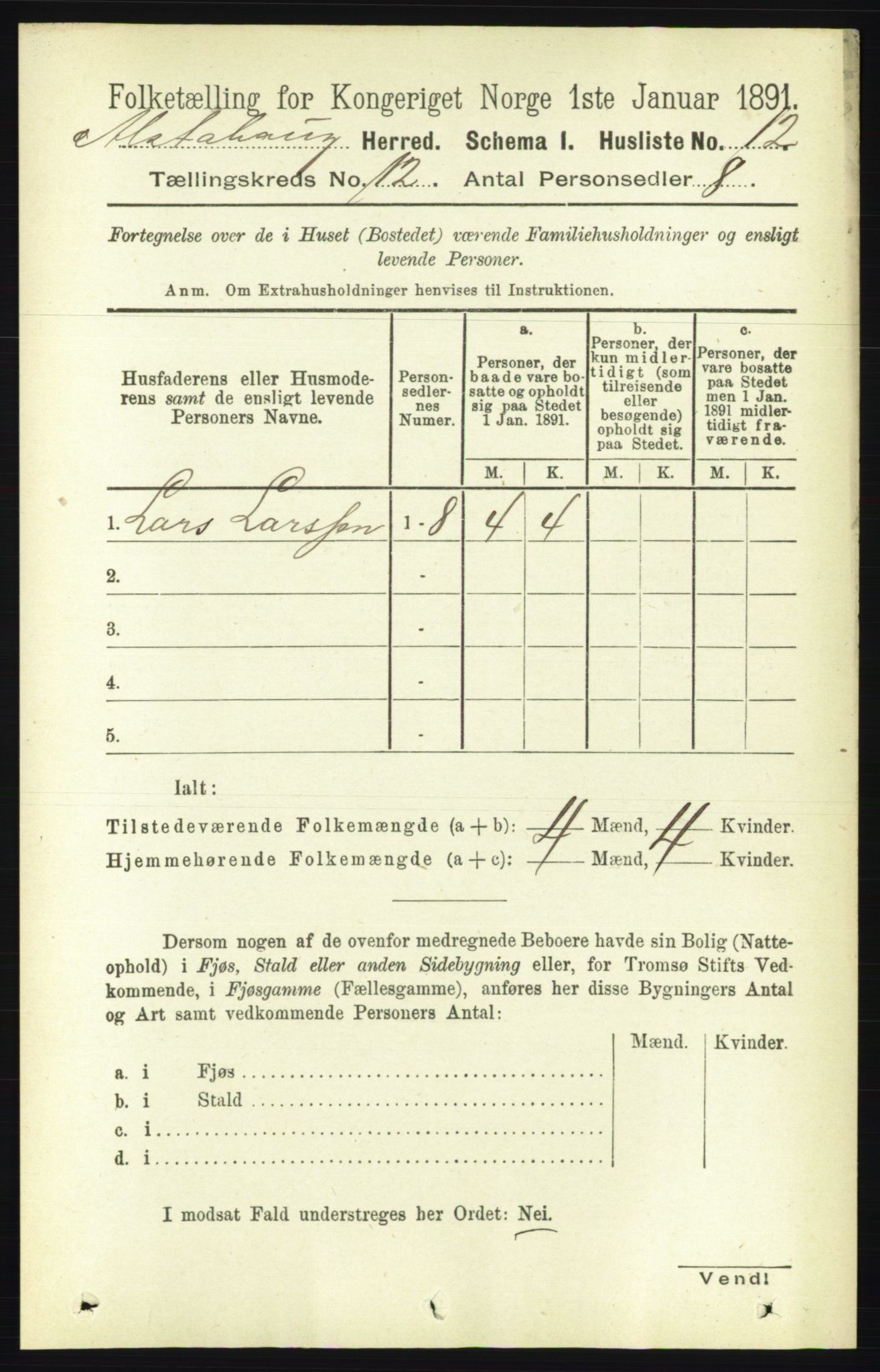 RA, Folketelling 1891 for 1820 Alstahaug herred, 1891, s. 4233
