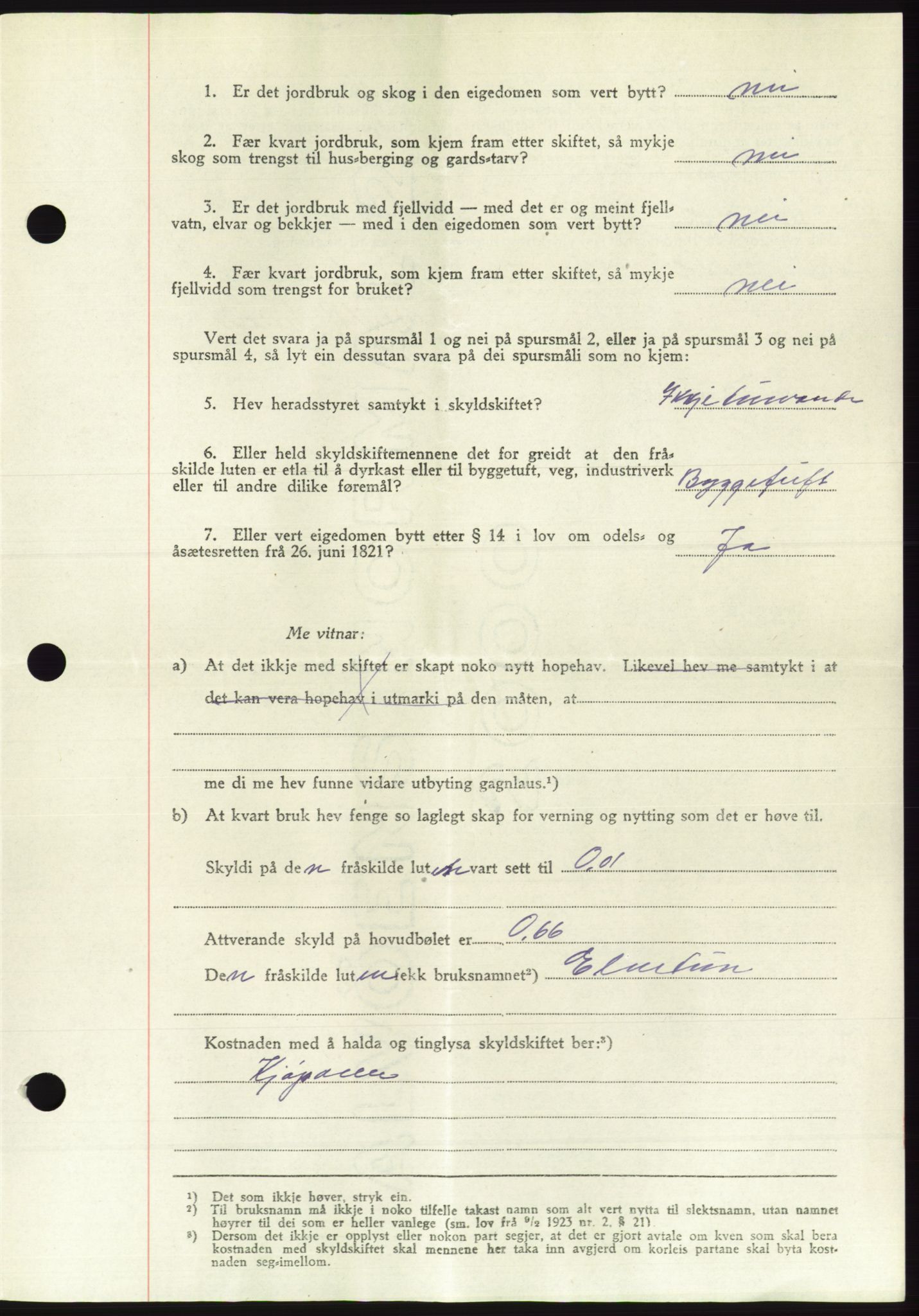 Søre Sunnmøre sorenskriveri, AV/SAT-A-4122/1/2/2C/L0084: Pantebok nr. 10A, 1949-1949, Dagboknr: 1101/1949