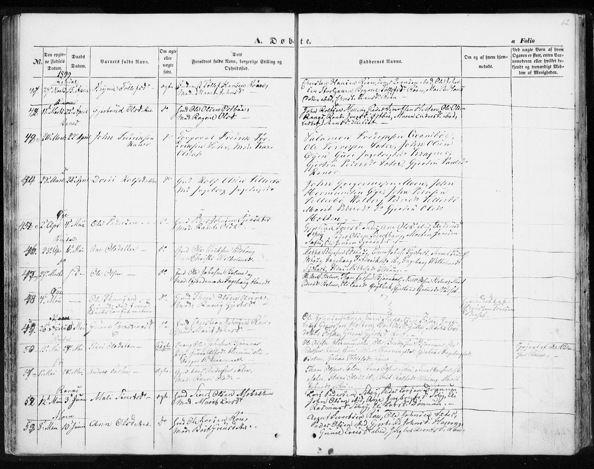 Ministerialprotokoller, klokkerbøker og fødselsregistre - Møre og Romsdal, AV/SAT-A-1454/595/L1043: Ministerialbok nr. 595A05, 1843-1851, s. 62