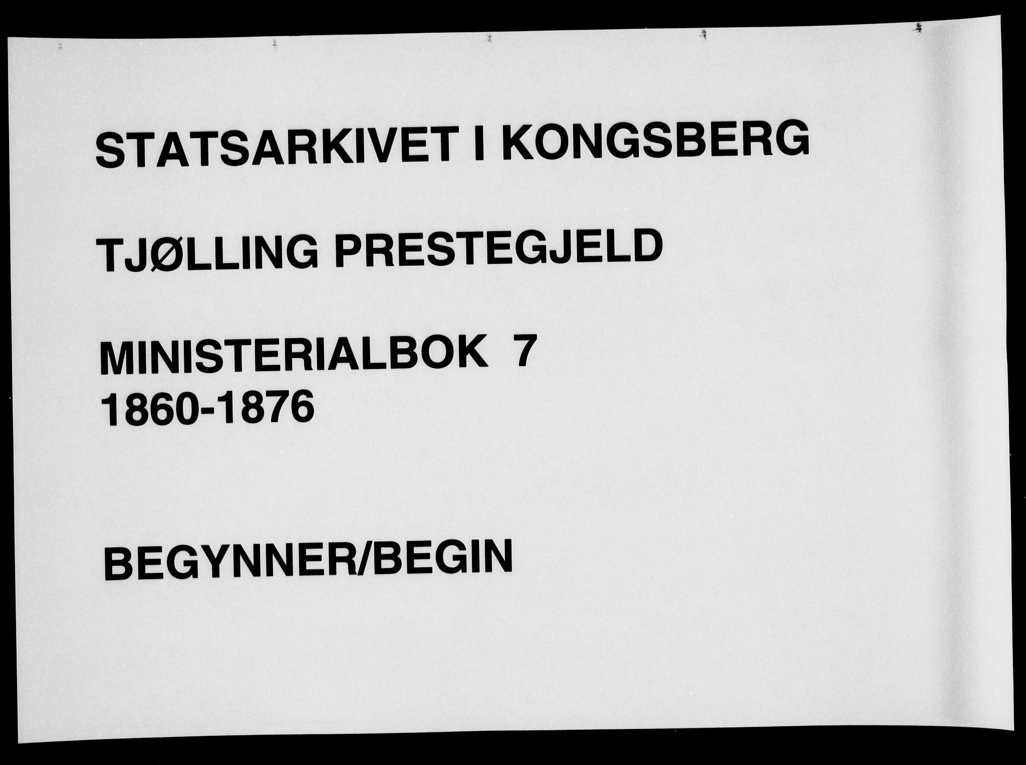 Tjølling kirkebøker, AV/SAKO-A-60/F/Fa/L0007: Ministerialbok nr. 7, 1860-1876