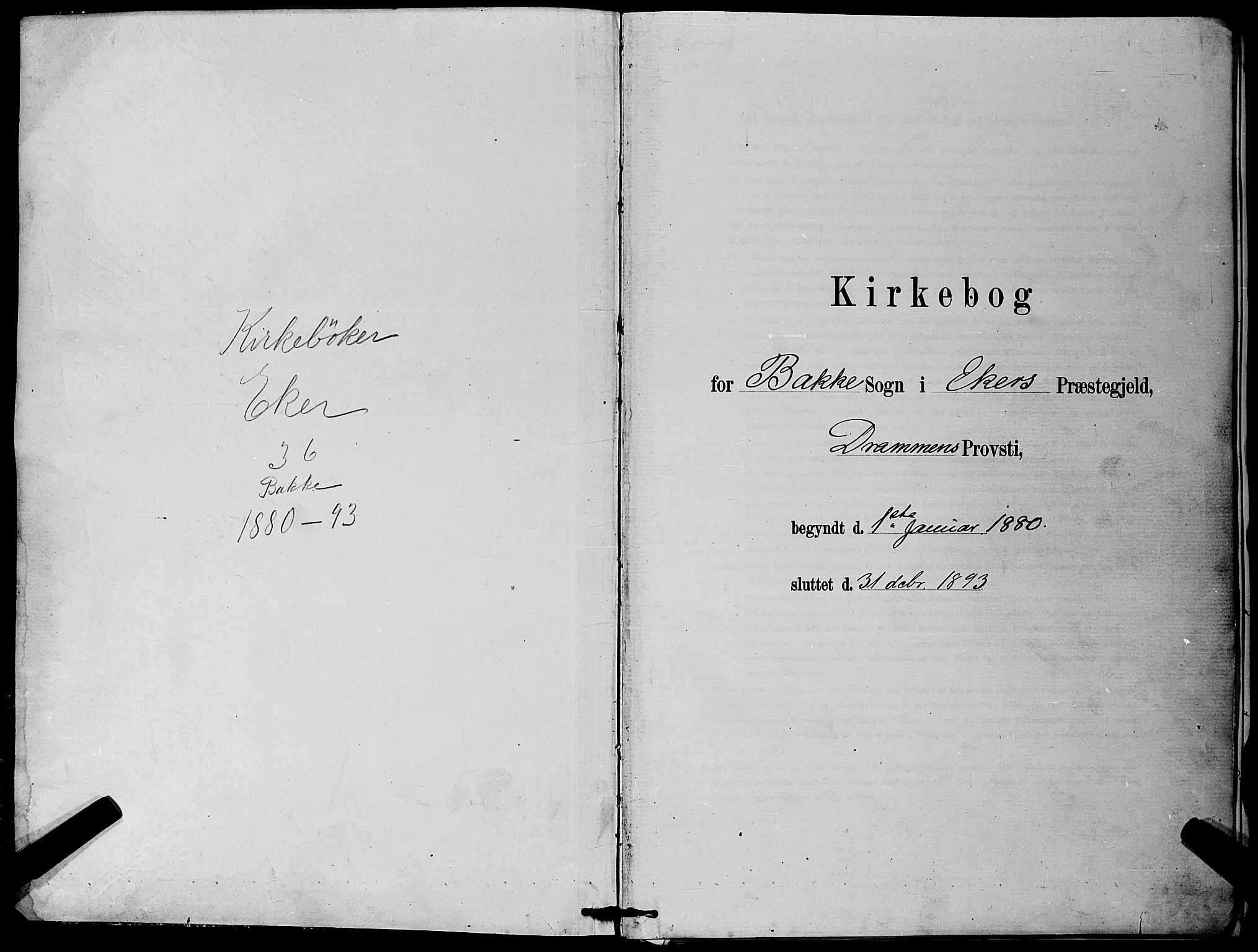 Eiker kirkebøker, AV/SAKO-A-4/G/Gb/L0003: Klokkerbok nr. II 3, 1880-1893