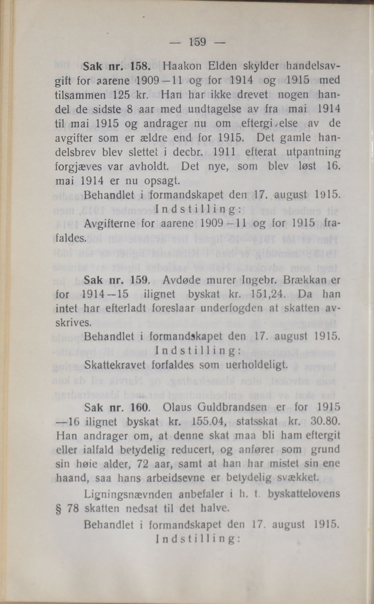 Narvik kommune. Formannskap , AIN/K-18050.150/A/Ab/L0005: Møtebok, 1915