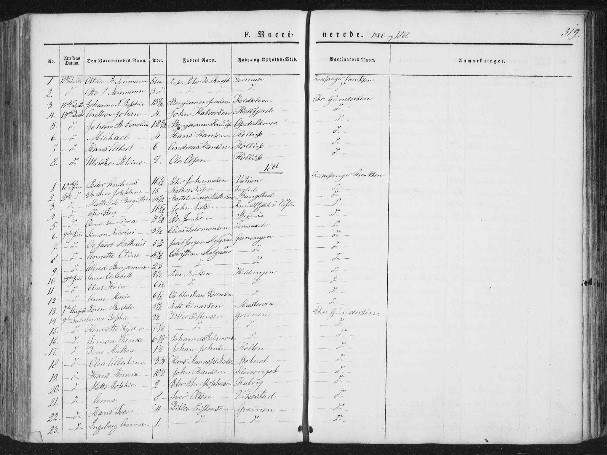 Ministerialprotokoller, klokkerbøker og fødselsregistre - Nordland, SAT/A-1459/810/L0144: Ministerialbok nr. 810A07 /1, 1841-1862, s. 319