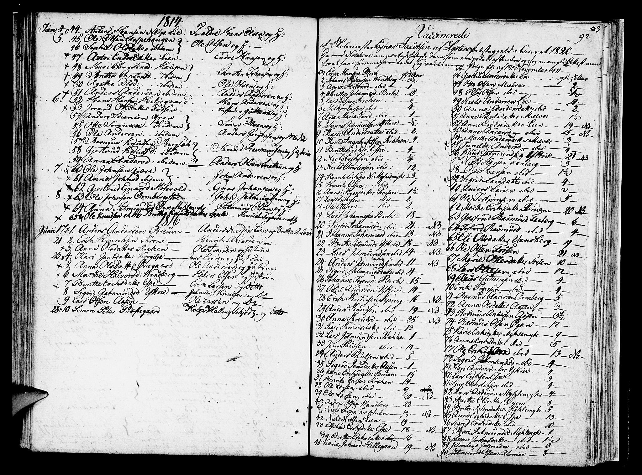 Jostedal sokneprestembete, AV/SAB-A-80601/H/Haa/Haaa/L0003: Ministerialbok nr. A 3, 1807-1837, s. 92