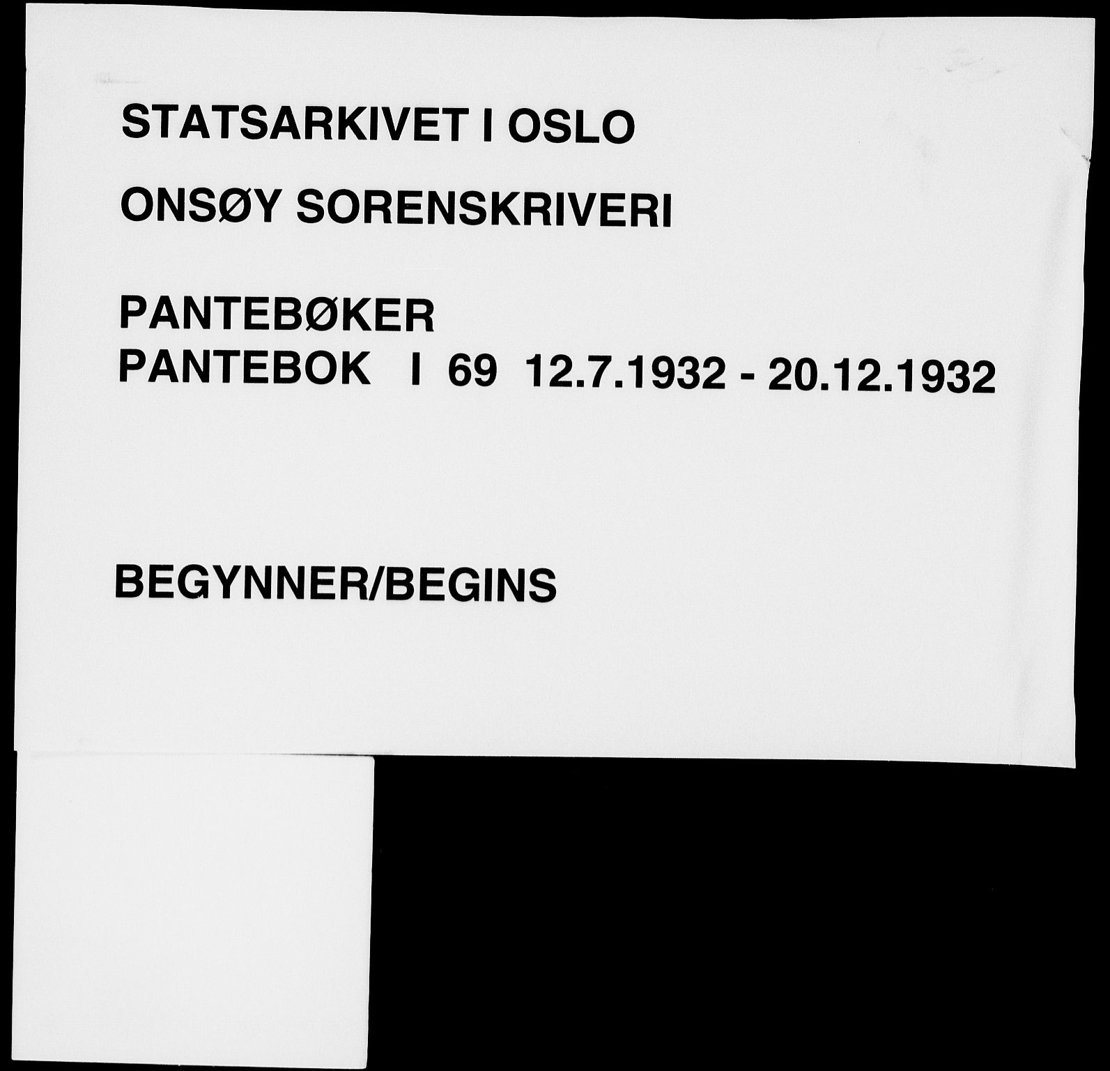 Onsøy sorenskriveri, AV/SAO-A-10474/G/Ga/Gaa/L0069: Pantebok nr. I 69, 1932-1932