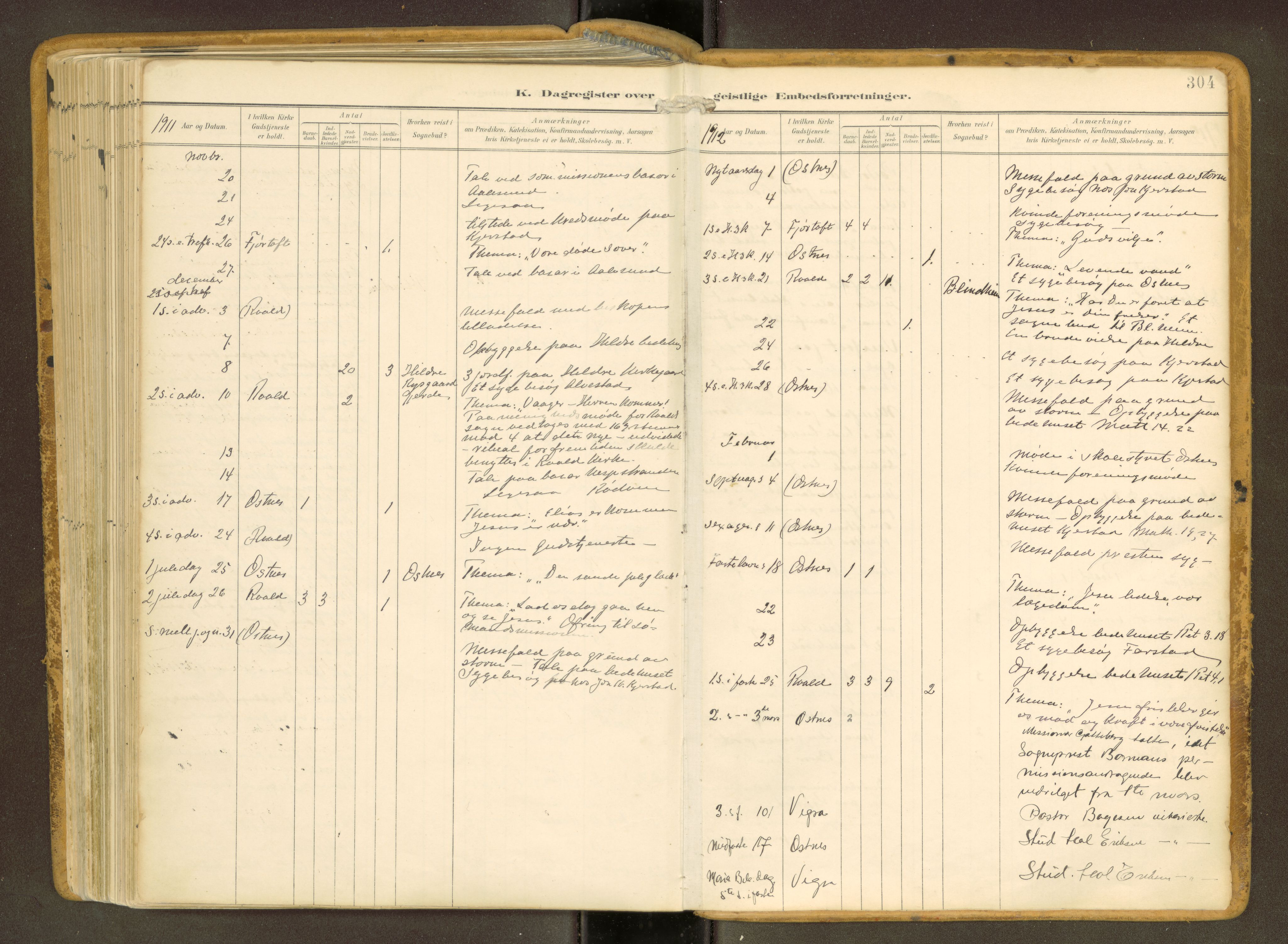 Ministerialprotokoller, klokkerbøker og fødselsregistre - Møre og Romsdal, AV/SAT-A-1454/536/L0517: Ministerialbok nr. 536A--, 1897-1917, s. 304