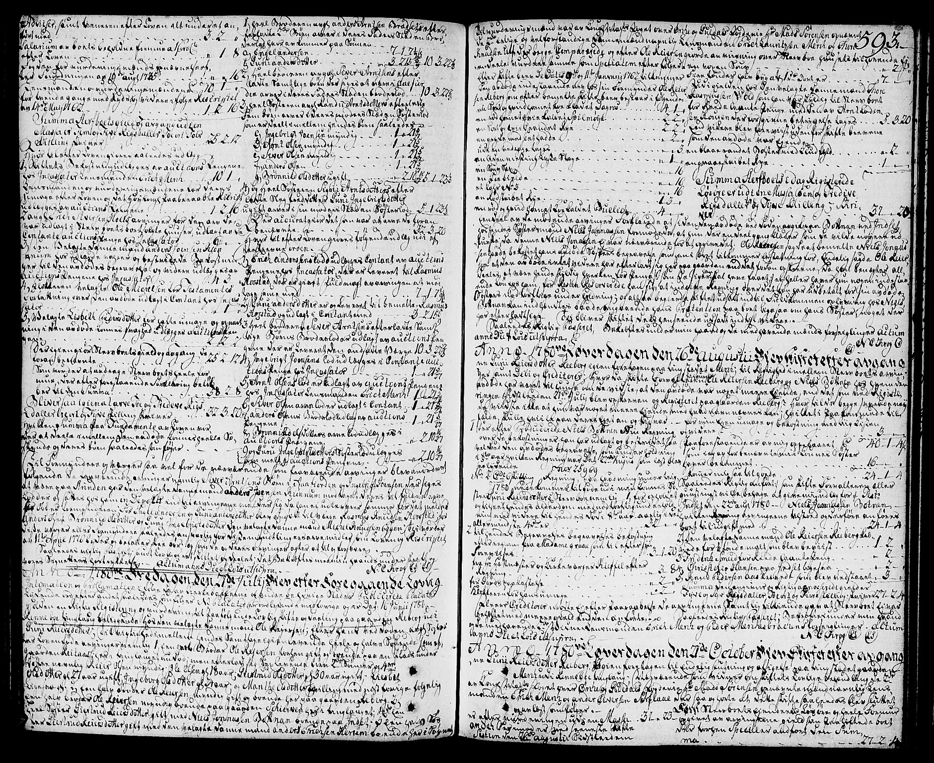 Orkdal sorenskriveri, SAT/A-4169/1/3/3Aa/L0007: Skifteprotokoller, 1767-1782, s. 592b-593a