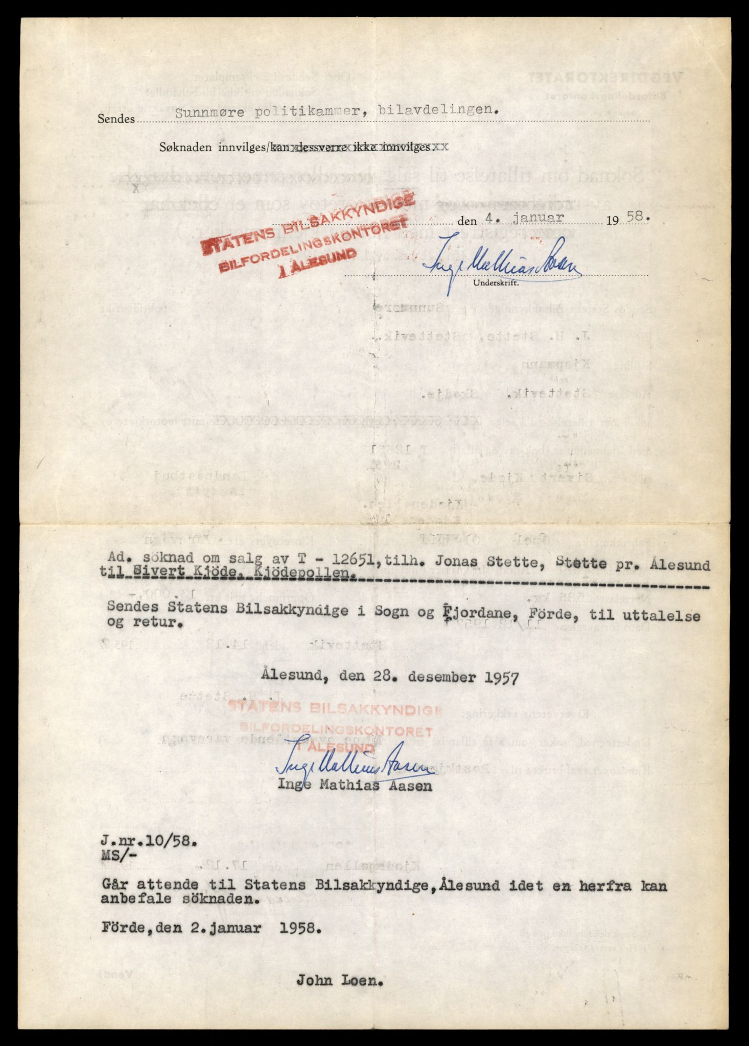 Møre og Romsdal vegkontor - Ålesund trafikkstasjon, AV/SAT-A-4099/F/Fe/L0034: Registreringskort for kjøretøy T 12500 - T 12652, 1927-1998, s. 2952