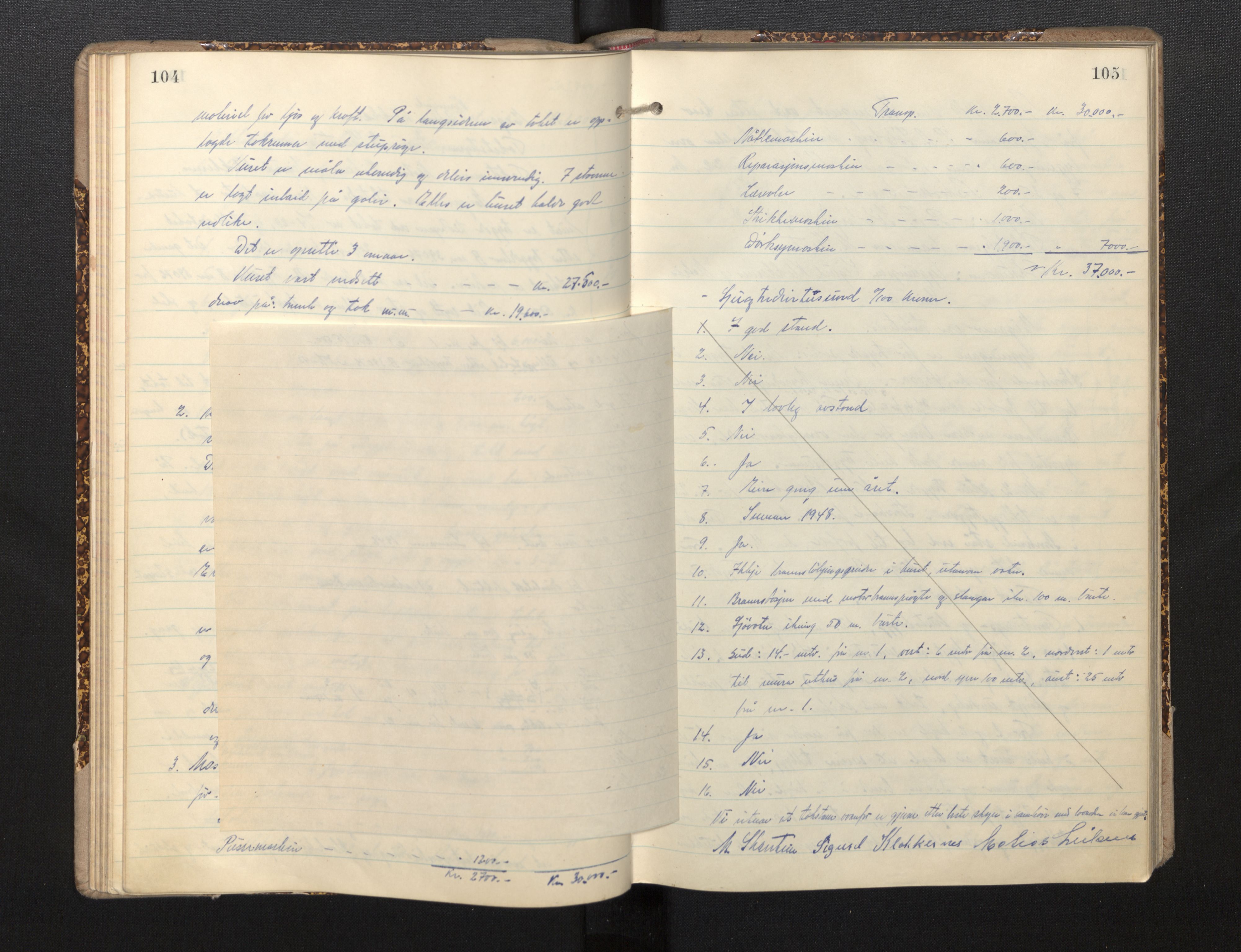 Lensmannen i Askvoll, AV/SAB-A-26301/0012/L0002: Branntakstprotokoll, 1942-1952, s. 104-105