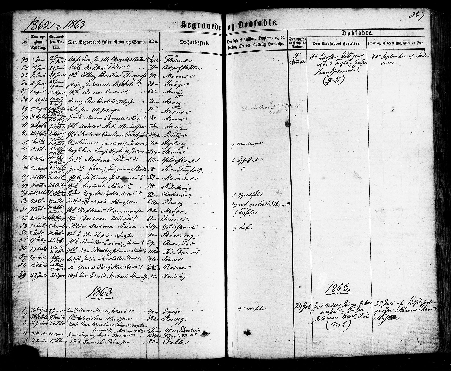 Ministerialprotokoller, klokkerbøker og fødselsregistre - Nordland, AV/SAT-A-1459/805/L0098: Ministerialbok nr. 805A05, 1862-1879, s. 367