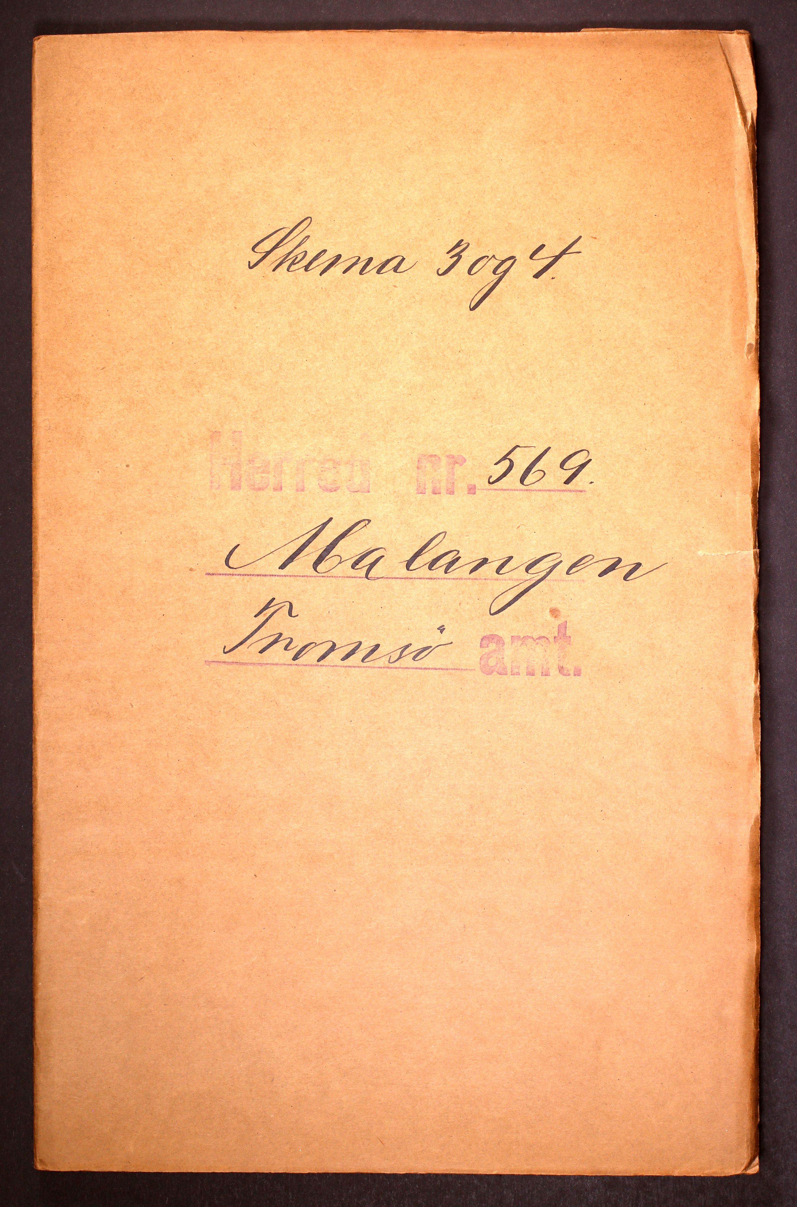 RA, Folketelling 1910 for 1932 Malangen herred, 1910, s. 1