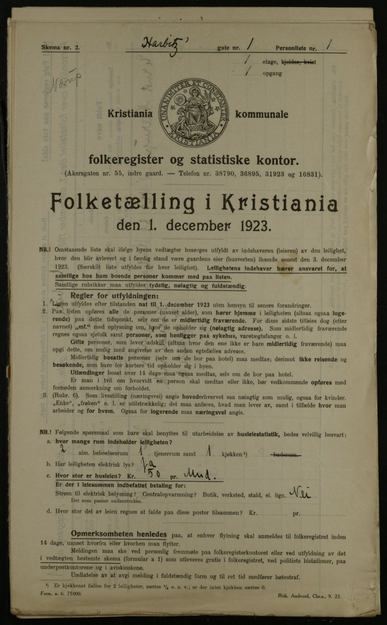 OBA, Kommunal folketelling 1.12.1923 for Kristiania, 1923, s. 89729