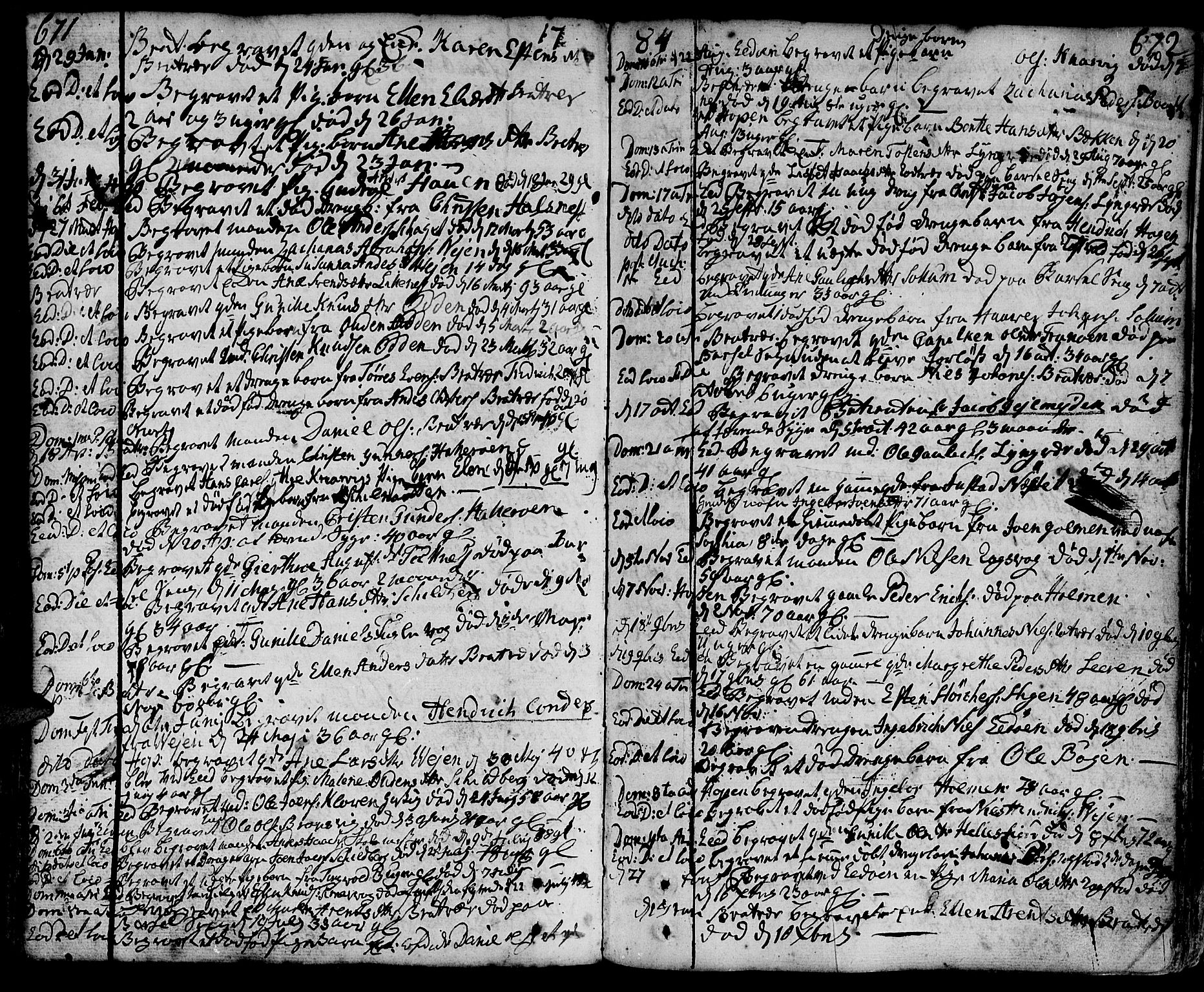 Ministerialprotokoller, klokkerbøker og fødselsregistre - Møre og Romsdal, AV/SAT-A-1454/581/L0932: Ministerialbok nr. 581A02, 1767-1823, s. 671-672