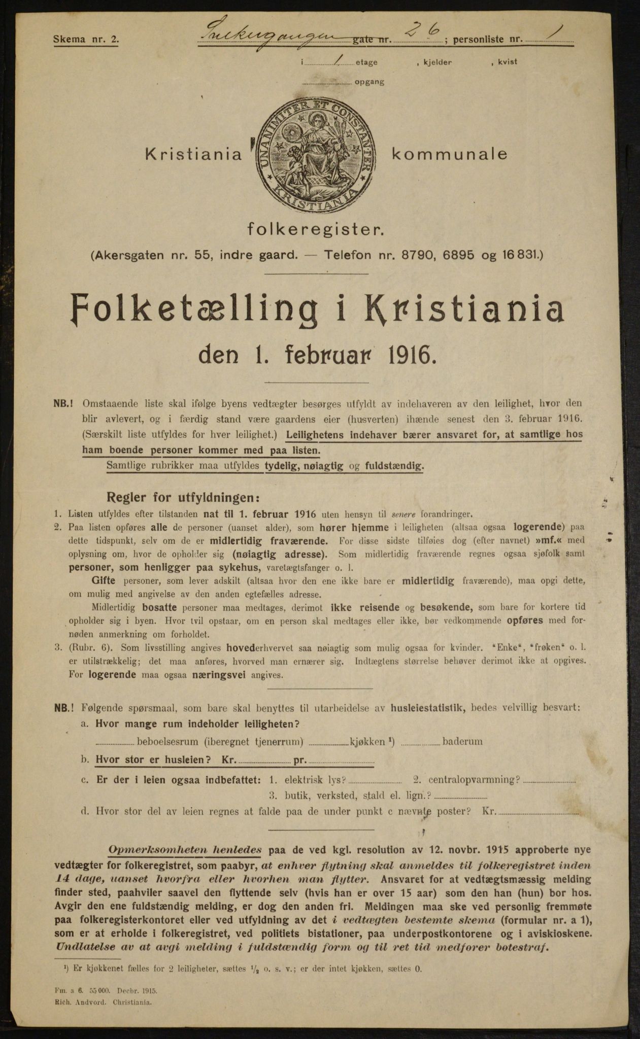 OBA, Kommunal folketelling 1.2.1916 for Kristiania, 1916, s. 100430