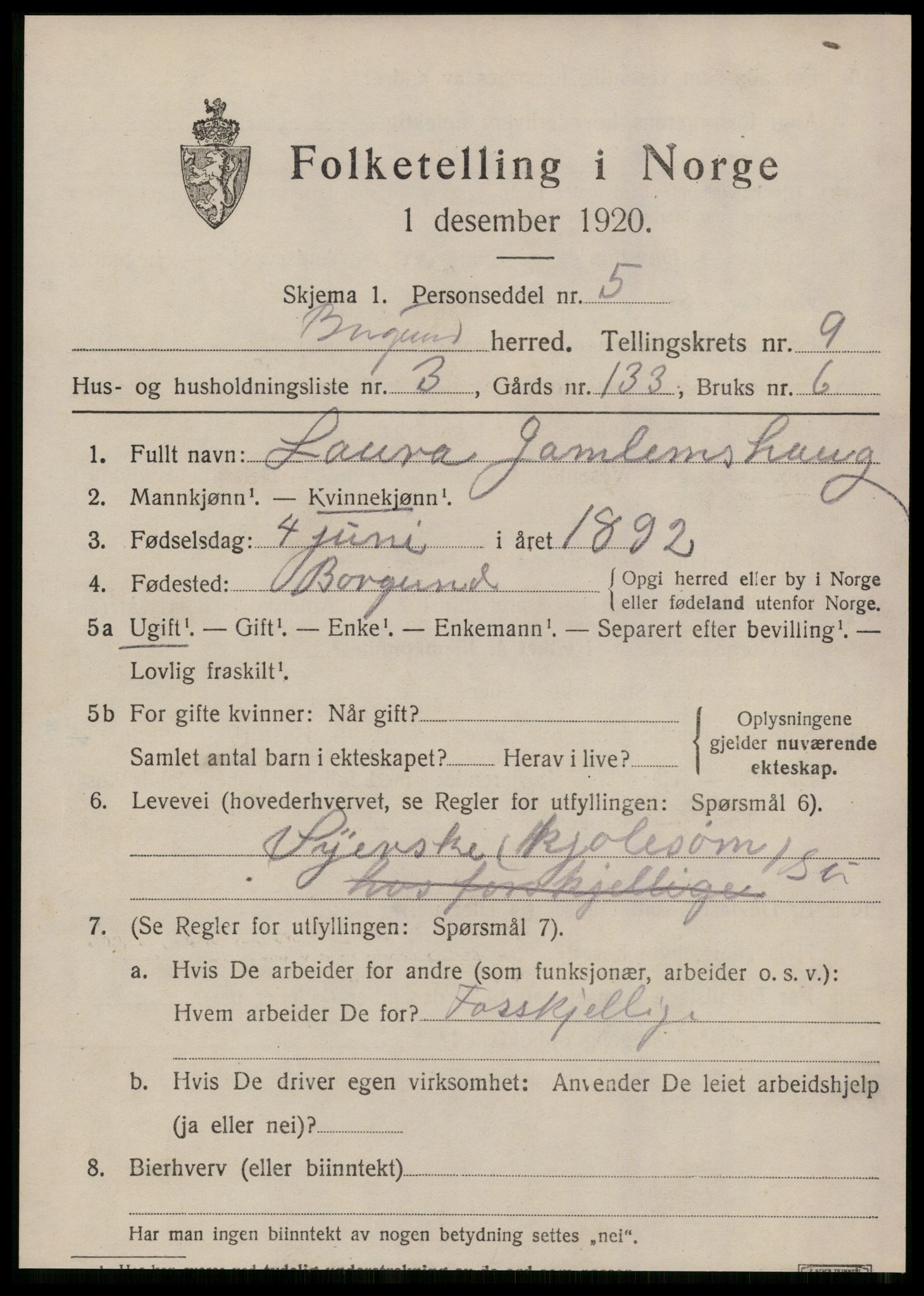 SAT, Folketelling 1920 for 1531 Borgund herred, 1920, s. 8008