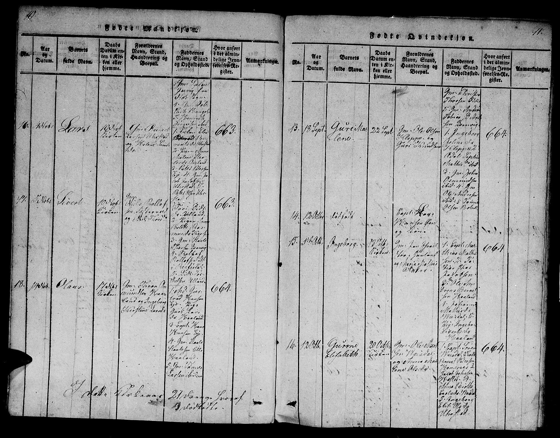 Flekkefjord sokneprestkontor, AV/SAK-1111-0012/F/Fa/Fab/L0003: Ministerialbok nr. A 3, 1815-1830, s. 10-11