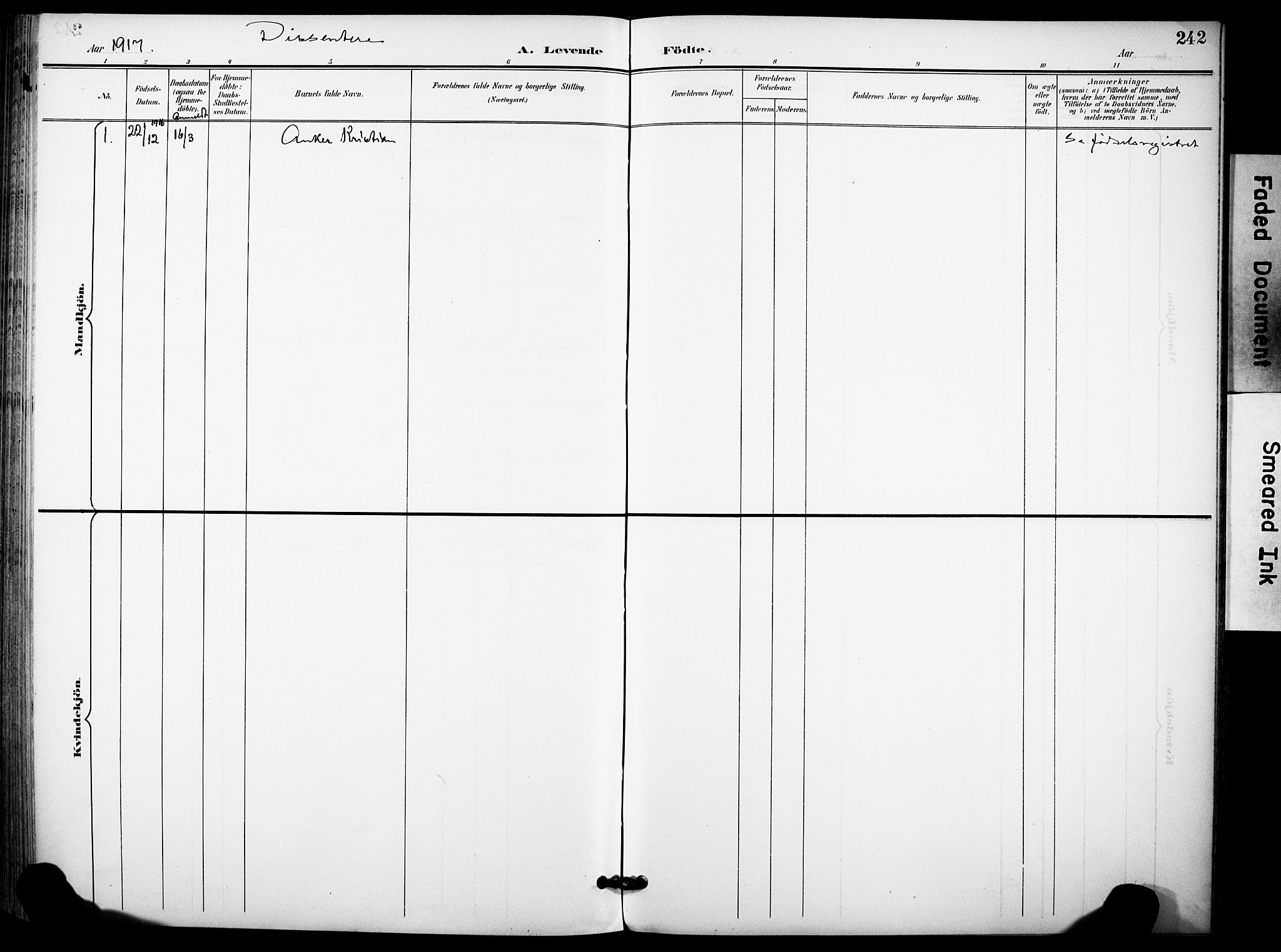 Ramnes kirkebøker, SAKO/A-314/F/Fa/L0008: Ministerialbok nr. I 8, 1896-1913, s. 242
