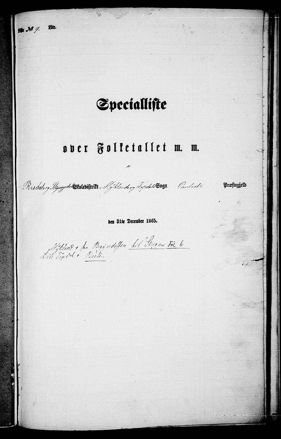 RA, Folketelling 1865 for 0929P Åmli prestegjeld, 1865, s. 99