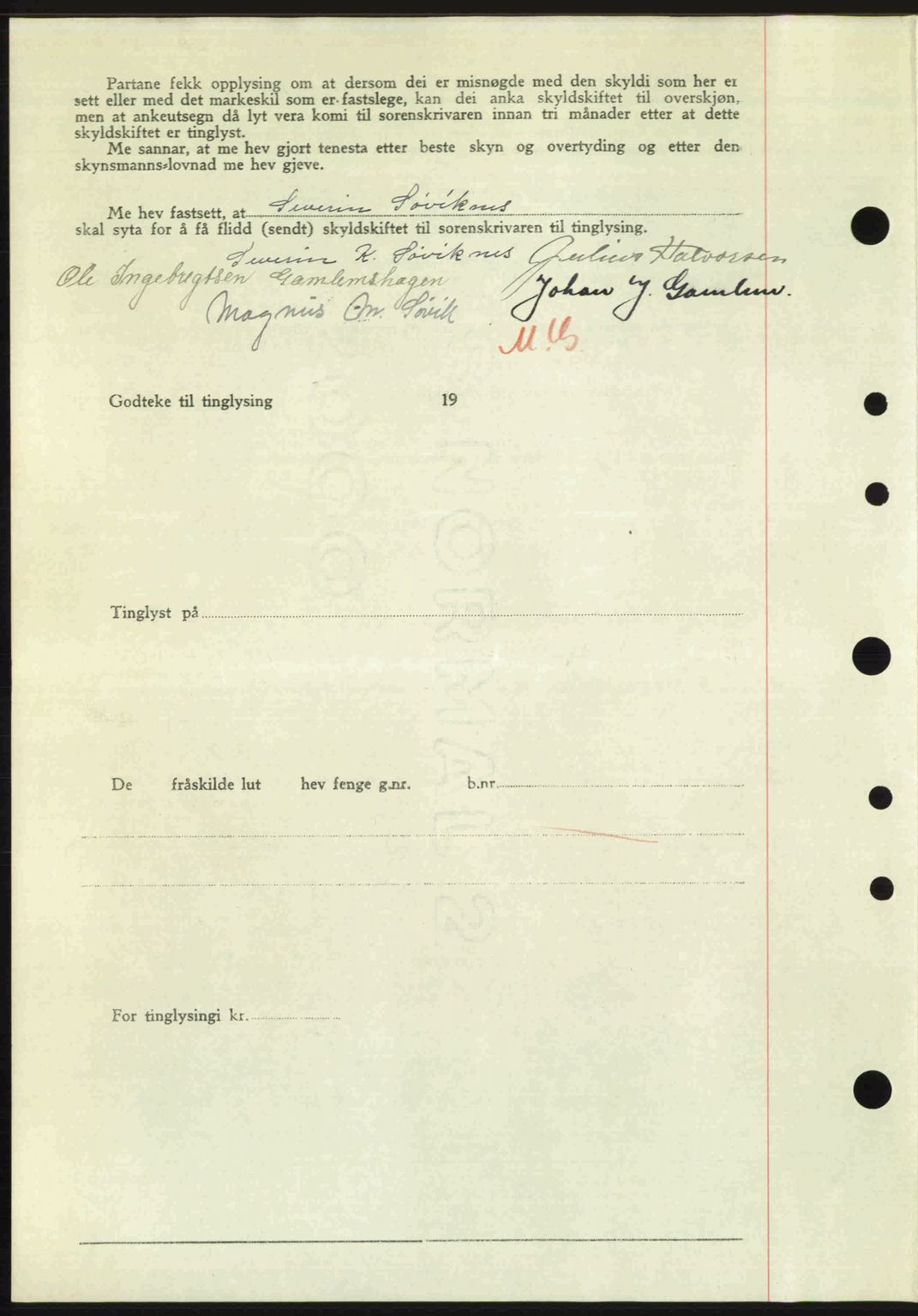 Nordre Sunnmøre sorenskriveri, AV/SAT-A-0006/1/2/2C/2Ca: Pantebok nr. A23, 1946-1947, Dagboknr: 138/1947