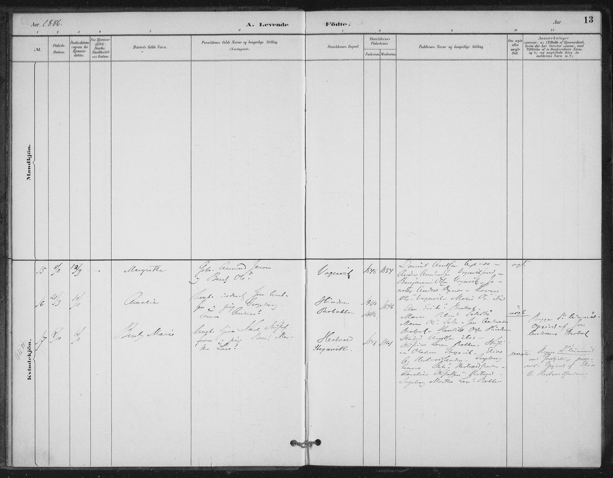Ministerialprotokoller, klokkerbøker og fødselsregistre - Nord-Trøndelag, SAT/A-1458/702/L0023: Ministerialbok nr. 702A01, 1883-1897, s. 13