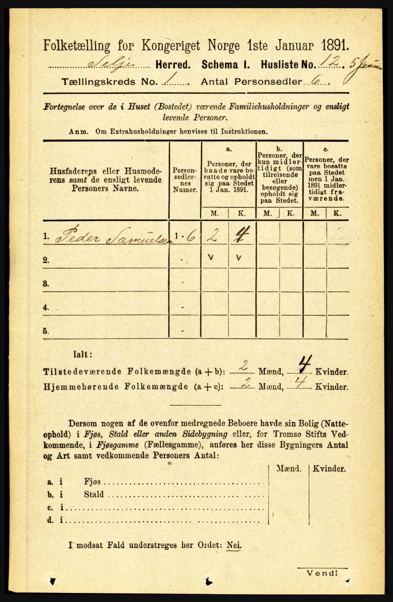 RA, Folketelling 1891 for 1441 Selje herred, 1891, s. 51