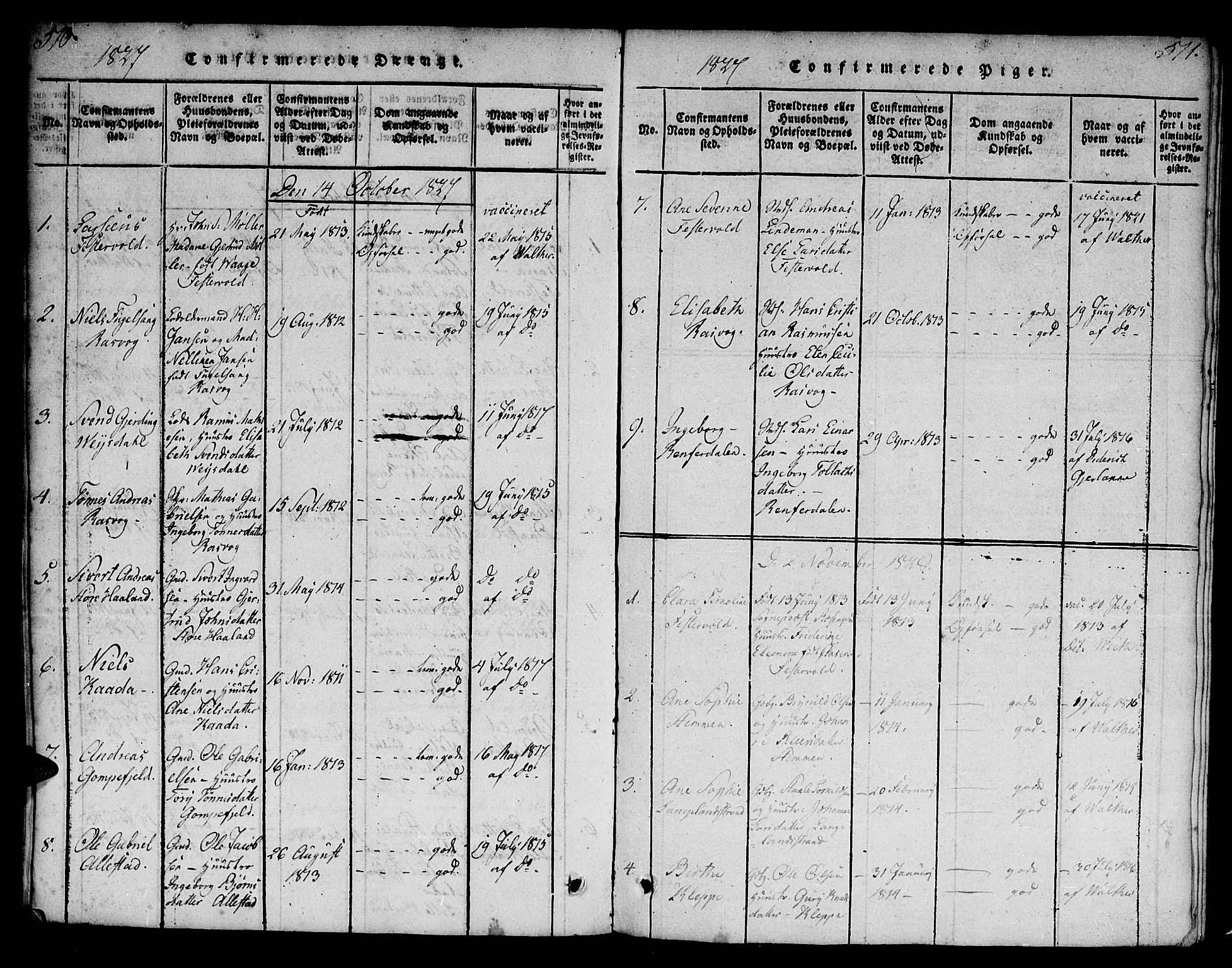 Flekkefjord sokneprestkontor, AV/SAK-1111-0012/F/Fa/Fab/L0003: Ministerialbok nr. A 3, 1815-1830, s. 510-511