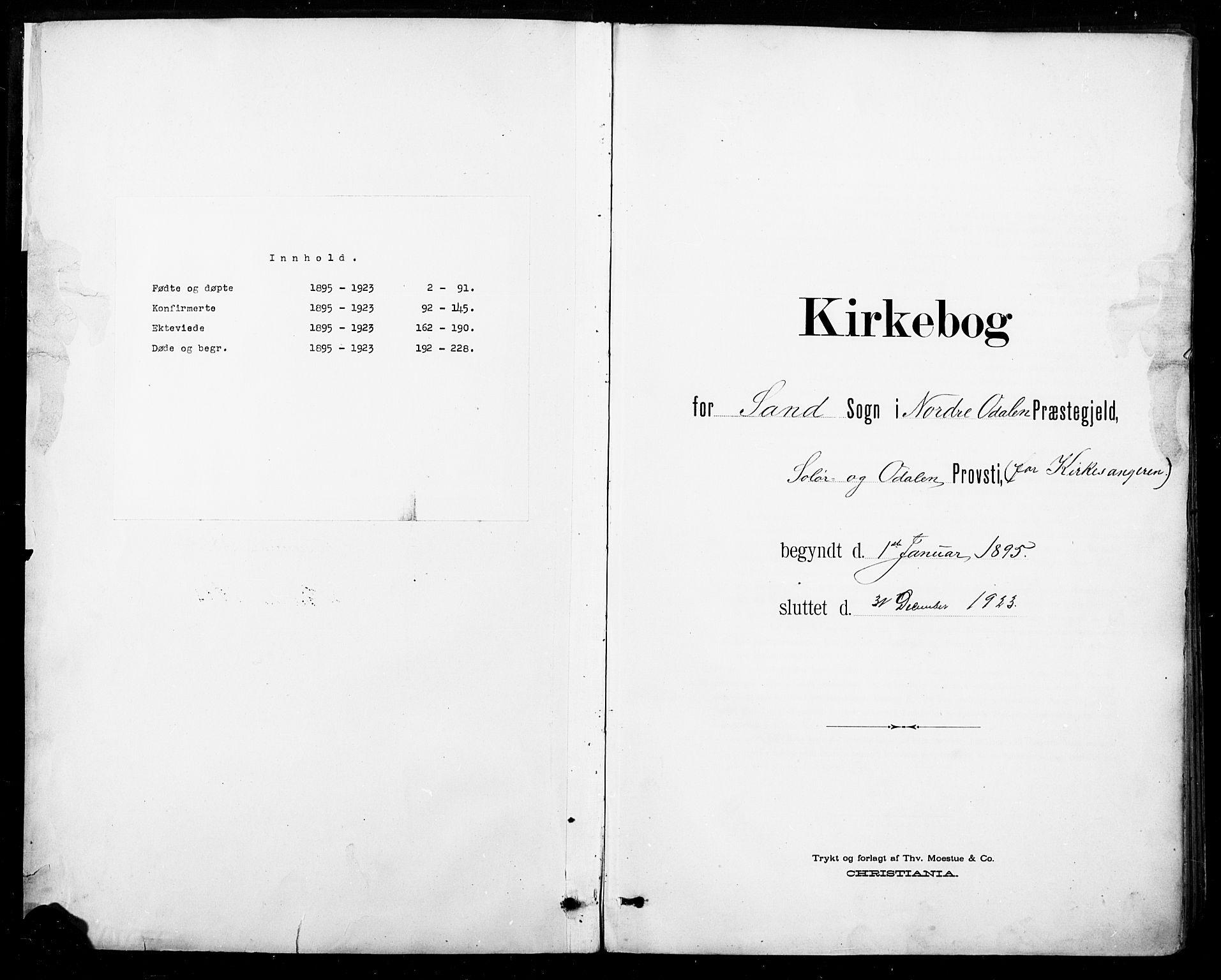 Nord-Odal prestekontor, SAH/PREST-032/H/Ha/Hab/L0003: Klokkerbok nr. 3, 1895-1923