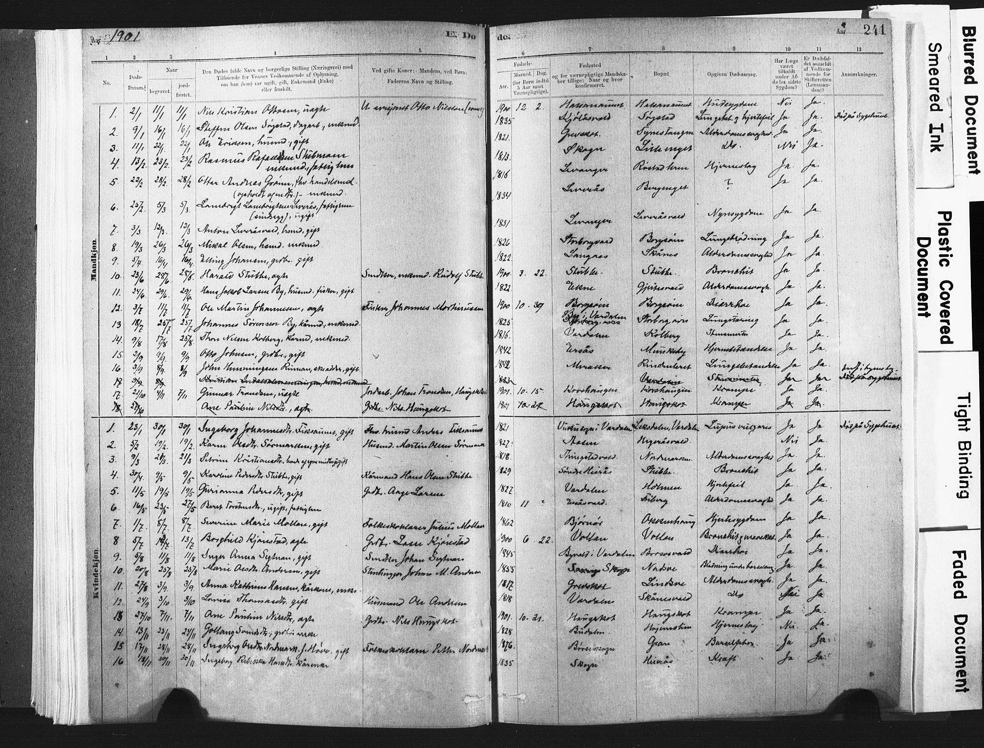 Ministerialprotokoller, klokkerbøker og fødselsregistre - Nord-Trøndelag, SAT/A-1458/721/L0207: Ministerialbok nr. 721A02, 1880-1911, s. 241