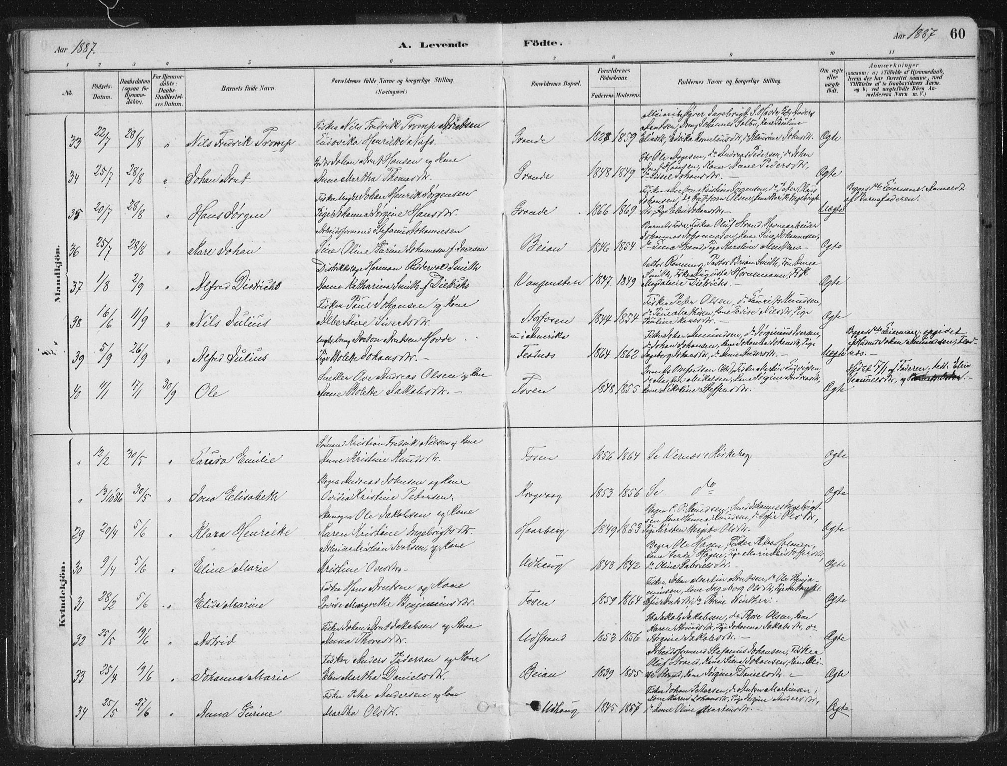 Ministerialprotokoller, klokkerbøker og fødselsregistre - Sør-Trøndelag, SAT/A-1456/659/L0739: Ministerialbok nr. 659A09, 1879-1893, s. 60