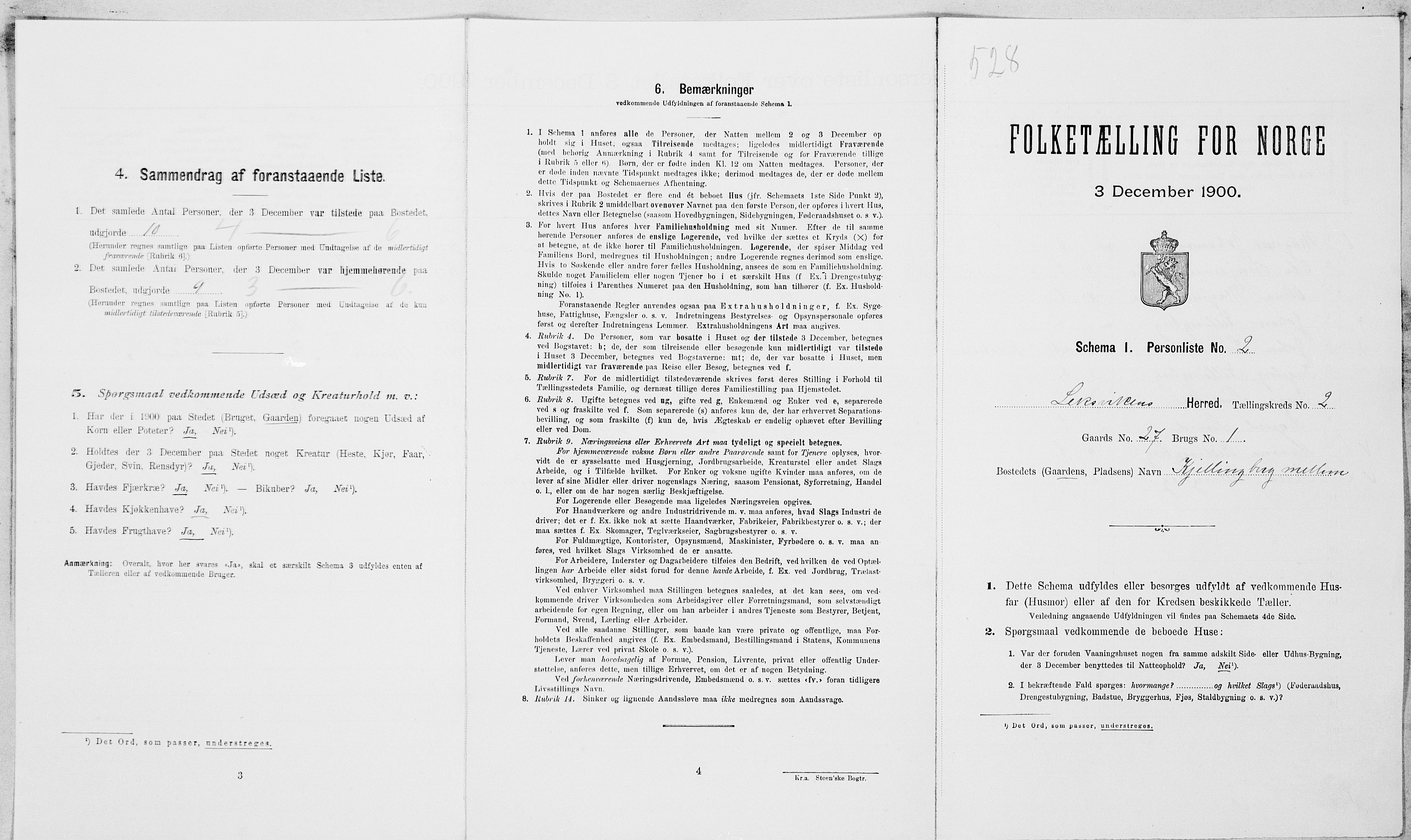 SAT, Folketelling 1900 for 1718 Leksvik herred, 1900, s. 166