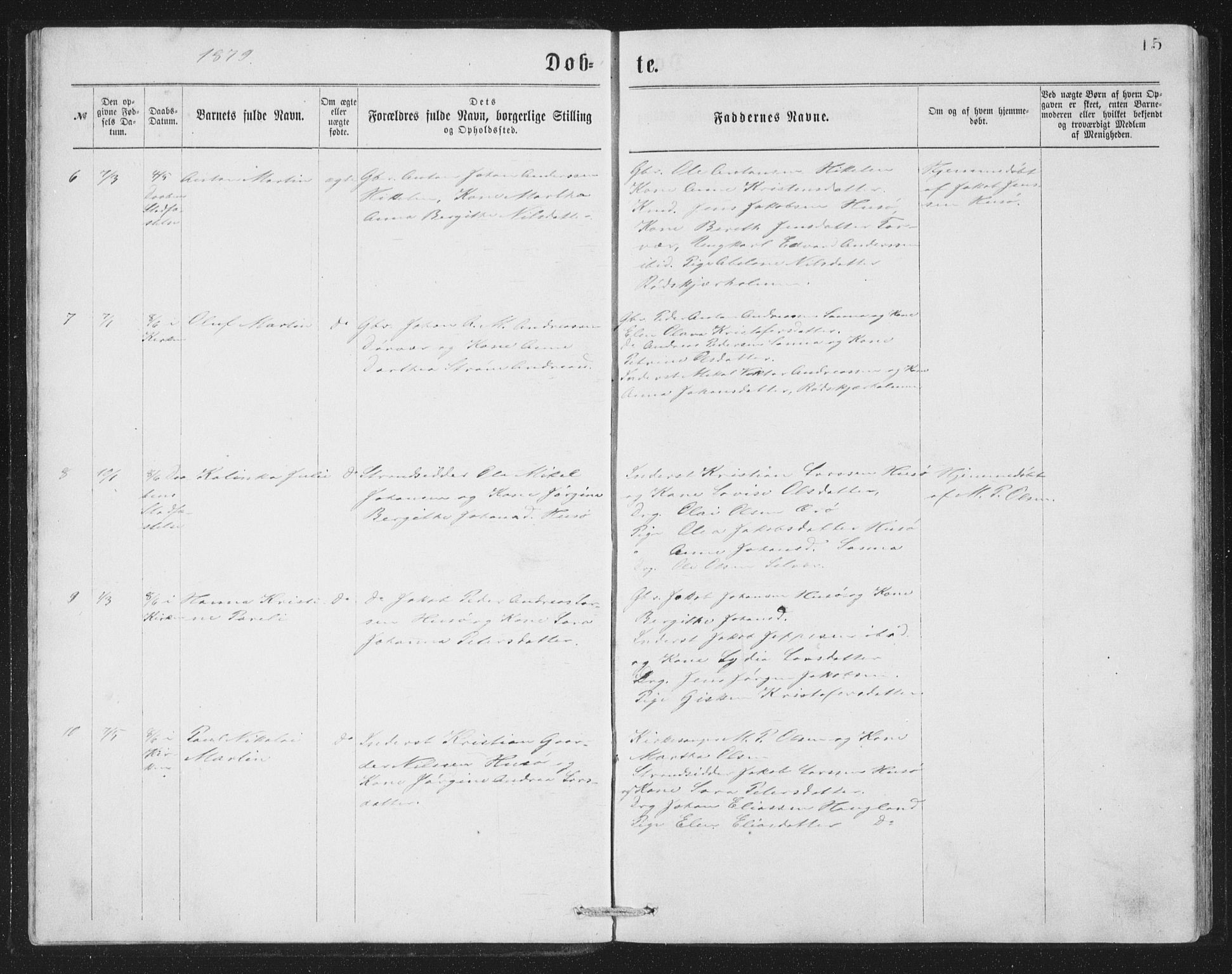 Ministerialprotokoller, klokkerbøker og fødselsregistre - Nordland, AV/SAT-A-1459/840/L0582: Klokkerbok nr. 840C02, 1874-1900, s. 15