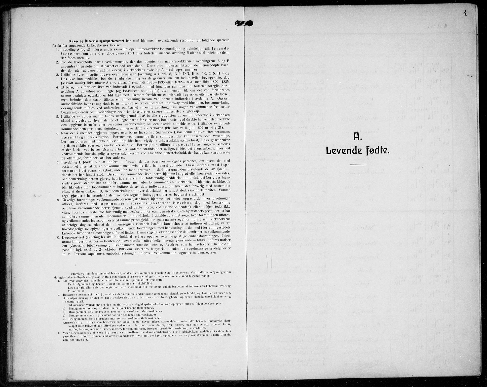 Mariakirken Sokneprestembete, AV/SAB-A-76901/H/Hab/L0006: Klokkerbok nr. A 6, 1909-1939, s. 4