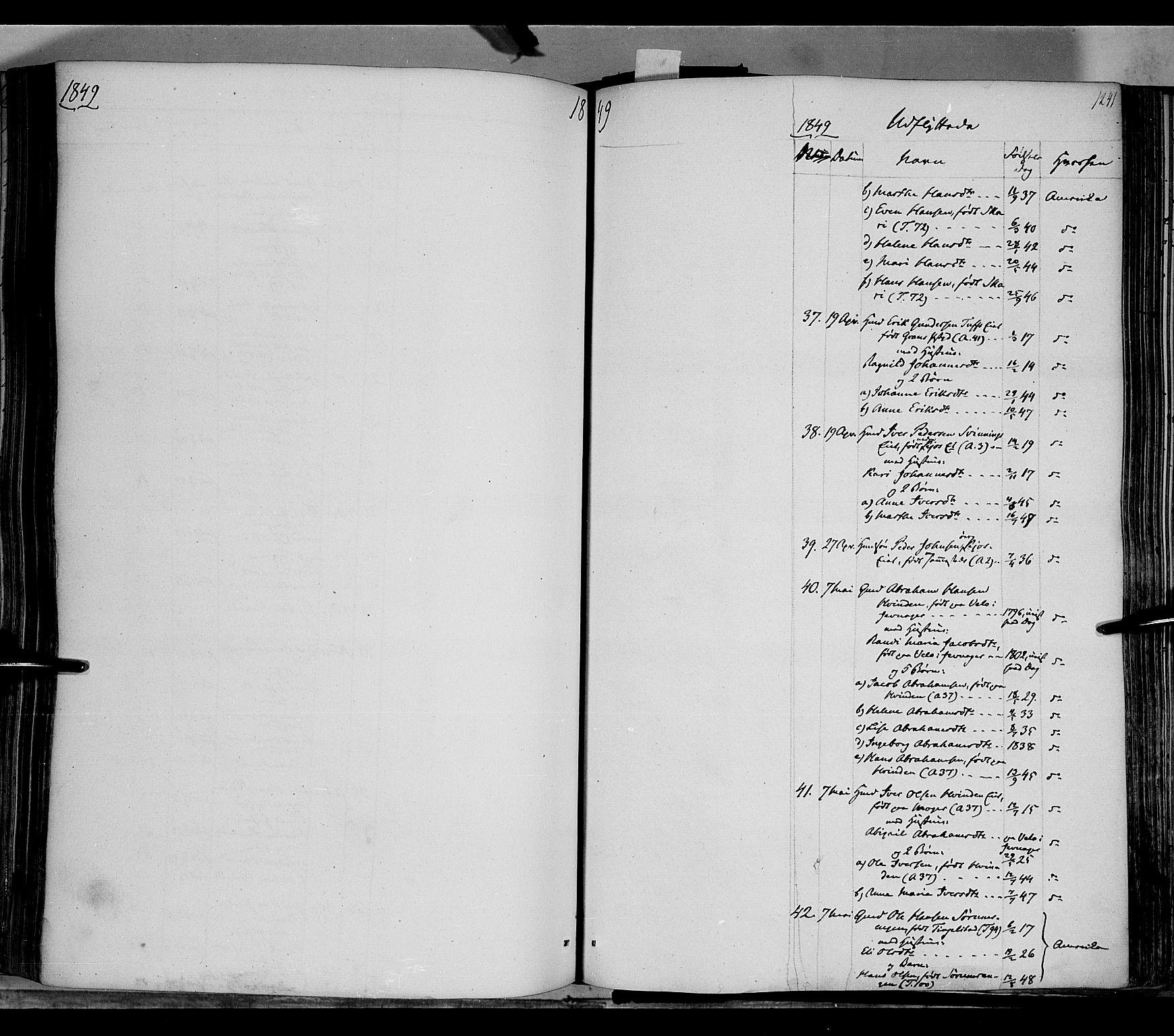 Gran prestekontor, AV/SAH-PREST-112/H/Ha/Haa/L0011: Ministerialbok nr. 11, 1842-1856, s. 1240-1241
