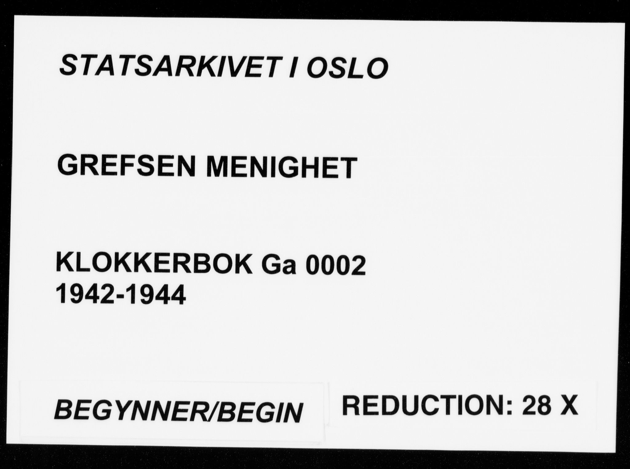 Grefsen prestekontor Kirkebøker, SAO/A-10237a/G/Ga/L0002: Klokkerbok nr. I 2, 1942-1944