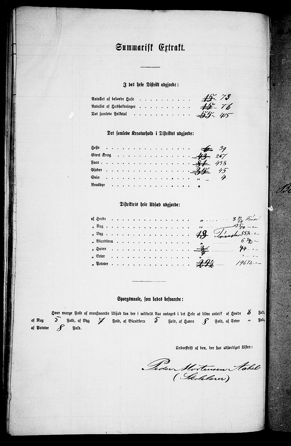 RA, Folketelling 1865 for 1013P Tveit prestegjeld, 1865, s. 96