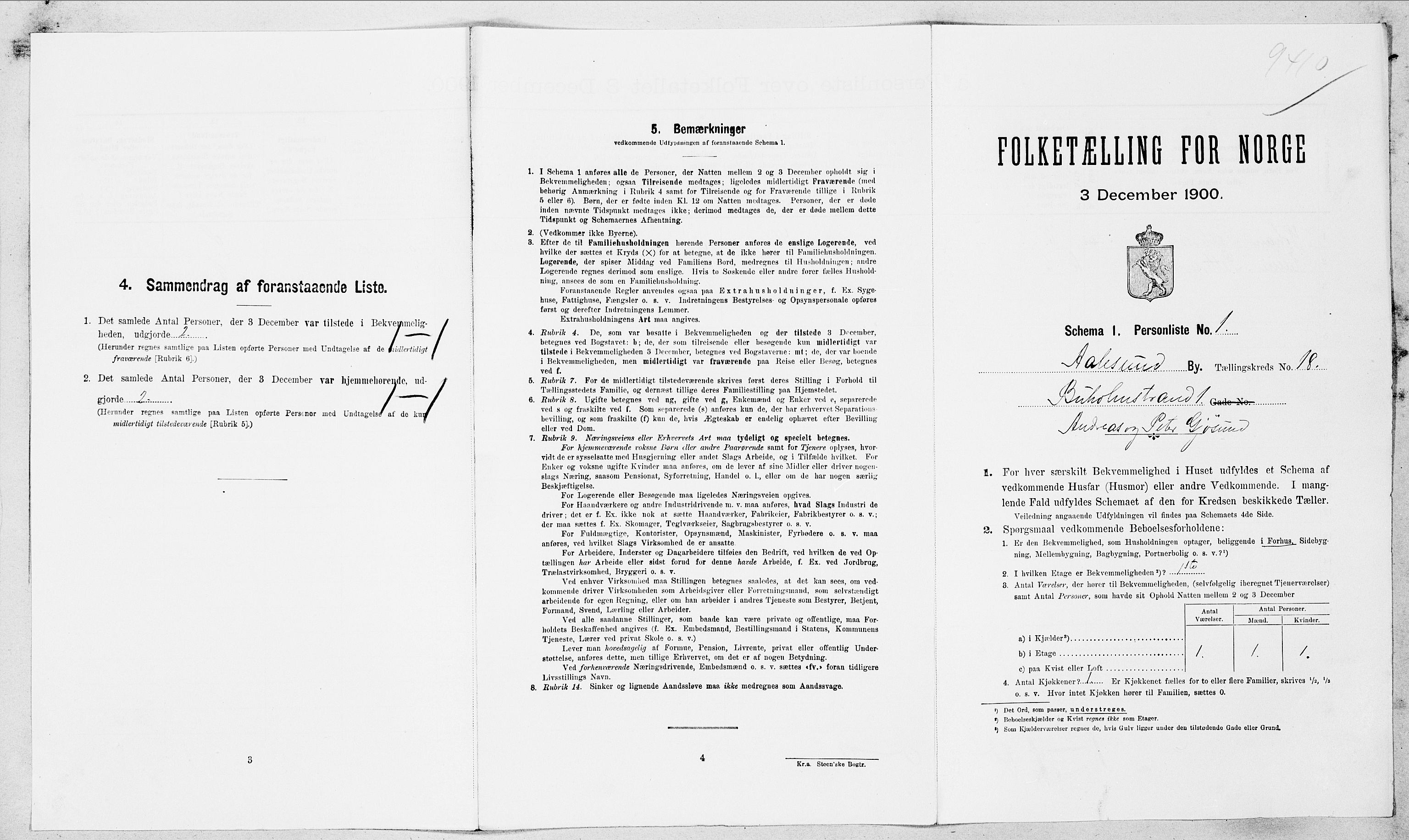 SAT, Folketelling 1900 for 1501 Ålesund kjøpstad, 1900, s. 4440